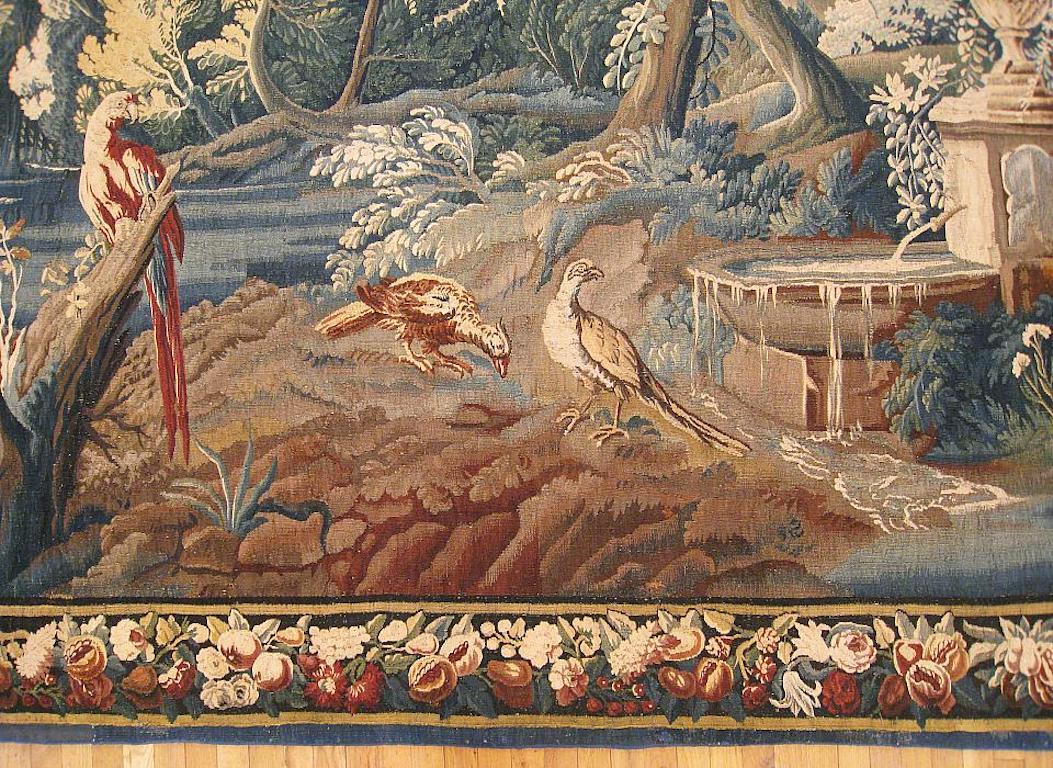 Französischer Aubusson Verdure-Wandteppich aus dem 17. Jahrhundert im Zustand „Gut“ im Angebot in New York, NY