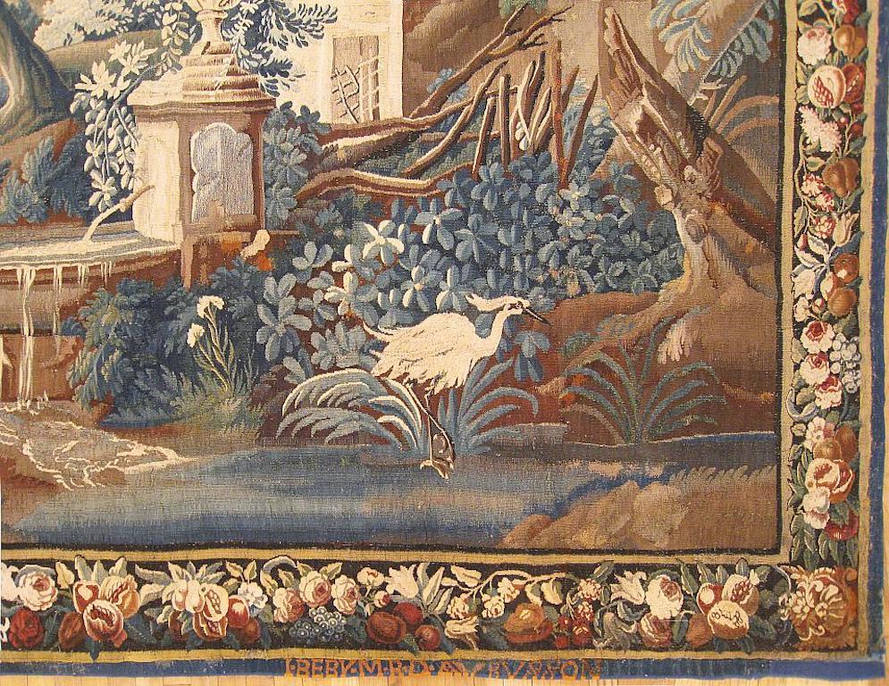 Tissé à la main Tapisserie française du XVIIe siècle d'Aubusson Verdure en vente