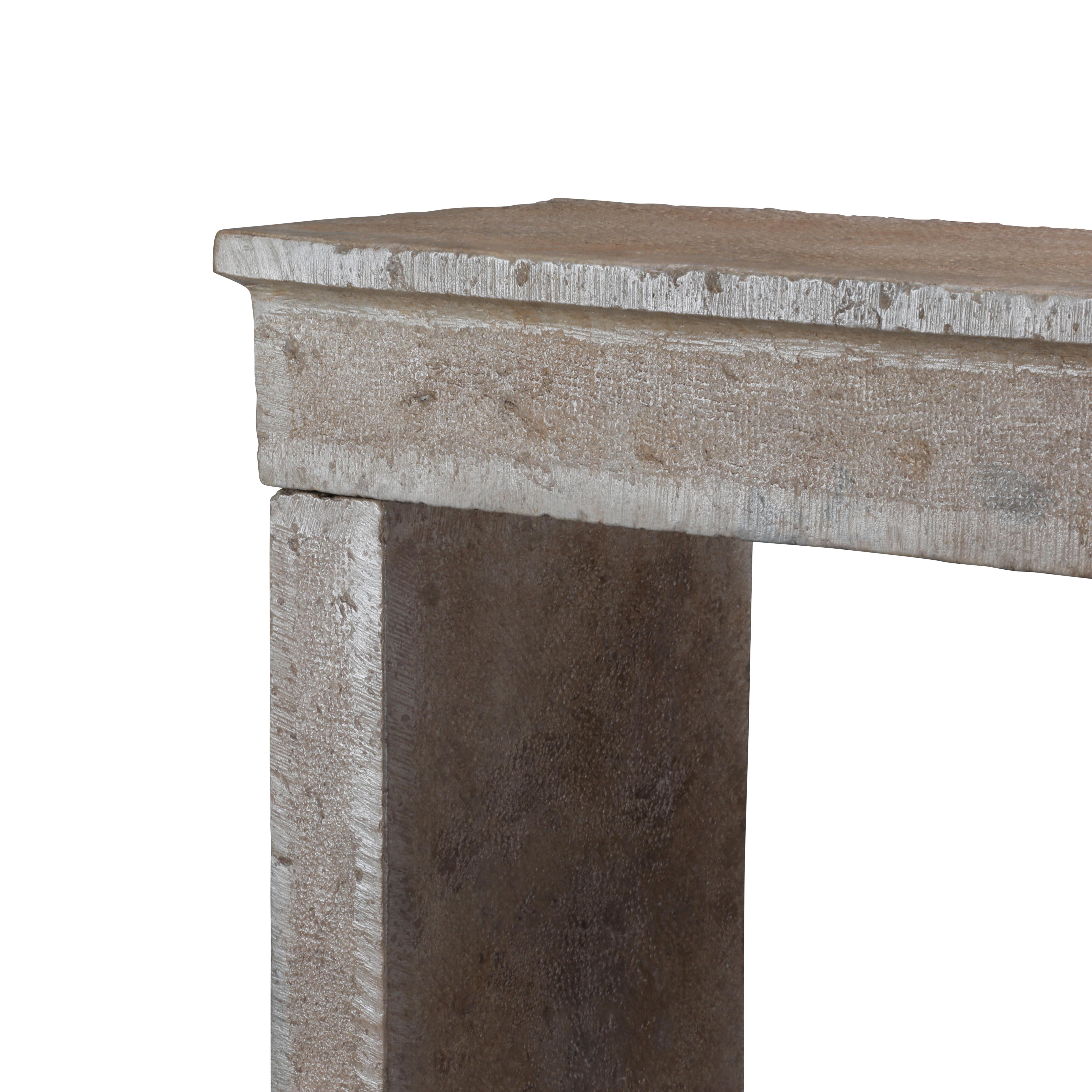 17th Century French Bicolor Hard Stone Minimal Fireplace Mantel For Sale 5