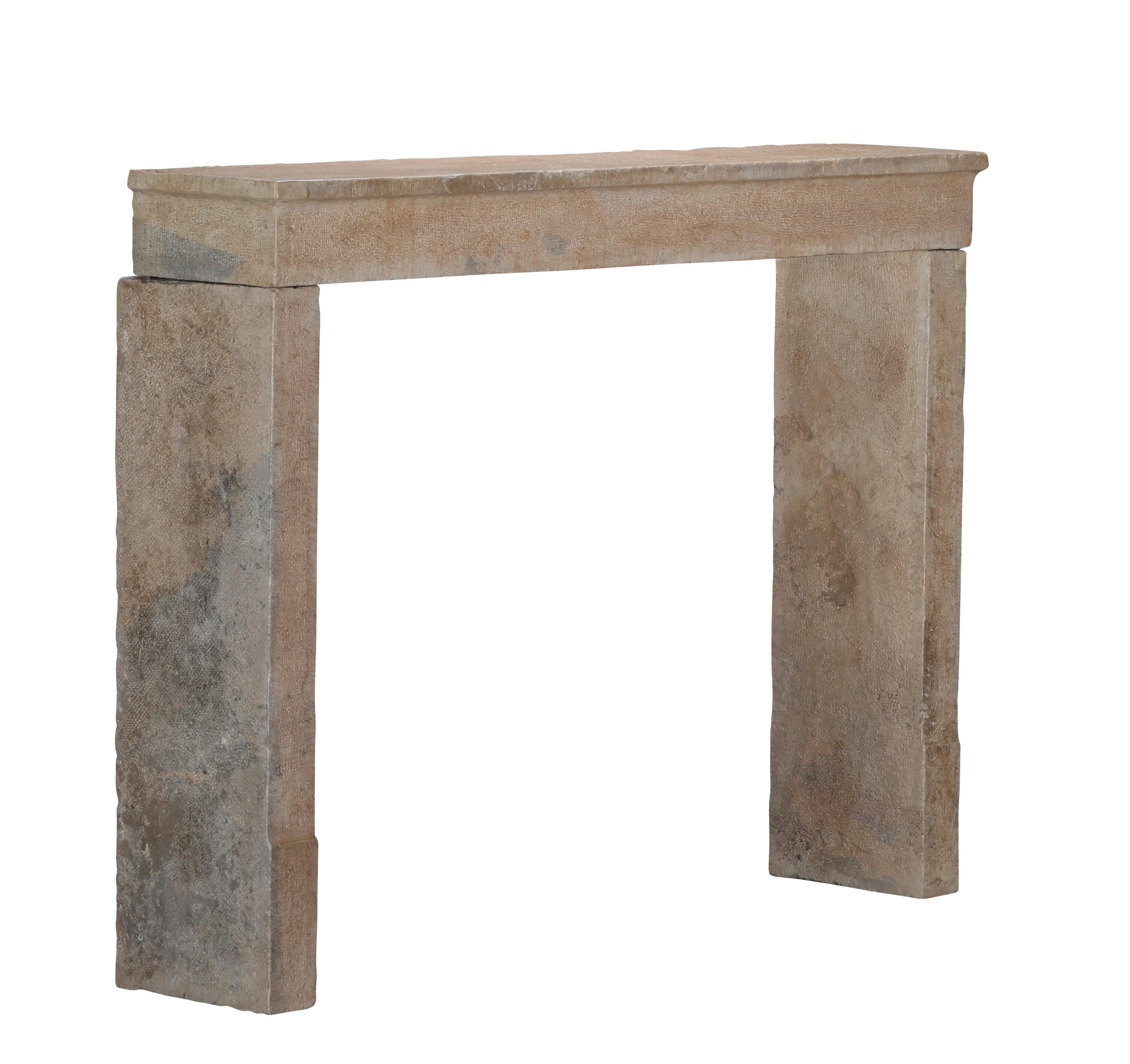 17th Century French Bicolor Hard Stone Minimal Fireplace Mantel For Sale 8