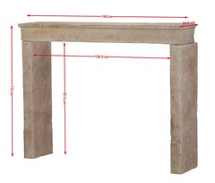 17th Century French Bicolor Hard Stone Minimal Fireplace Mantel