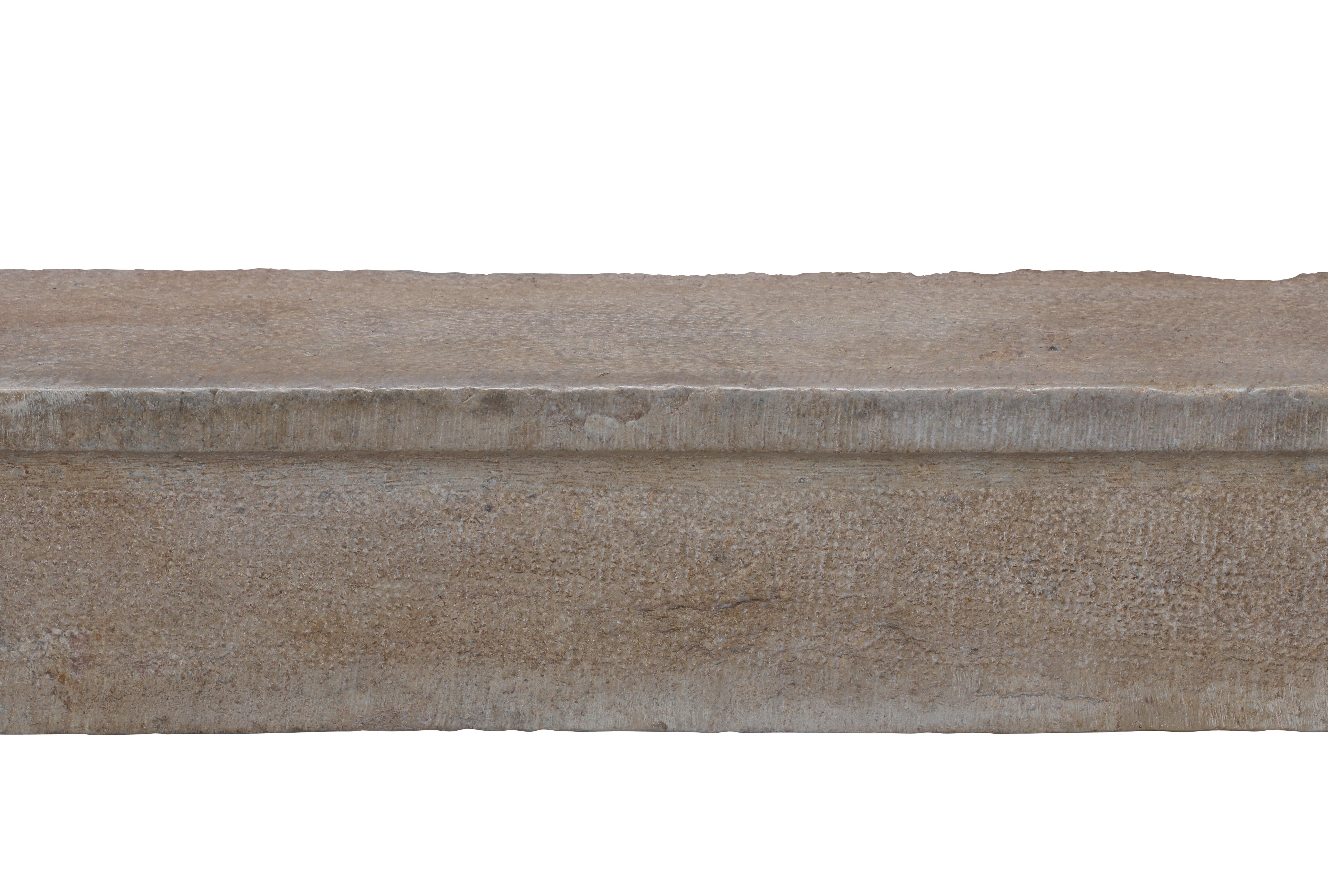 17th Century French Bicolor Hard Stone Minimal Fireplace Mantel For Sale 3