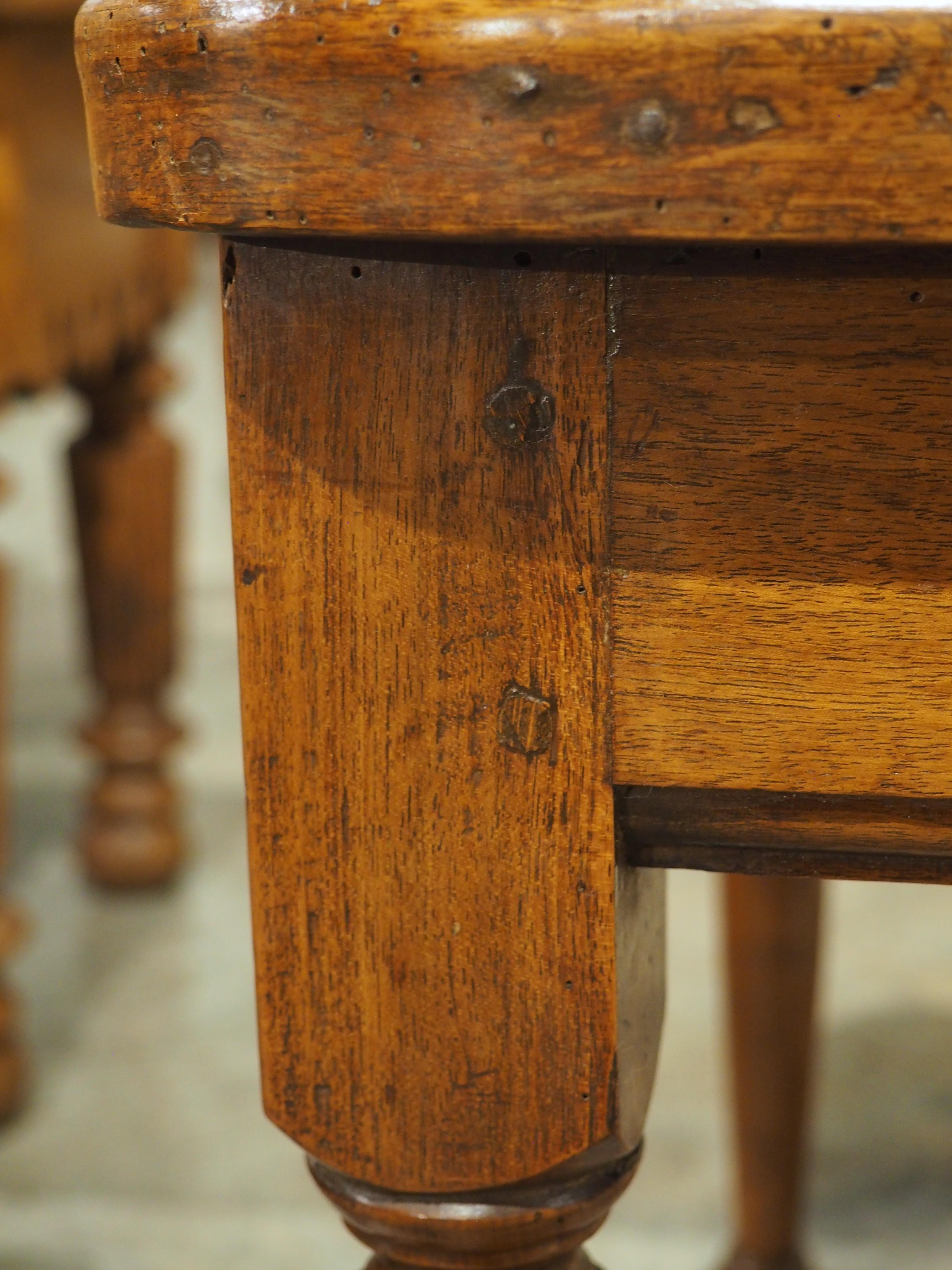 17th Century French Burgundian Walnut Side Table with 19th Century Needlework For Sale 4