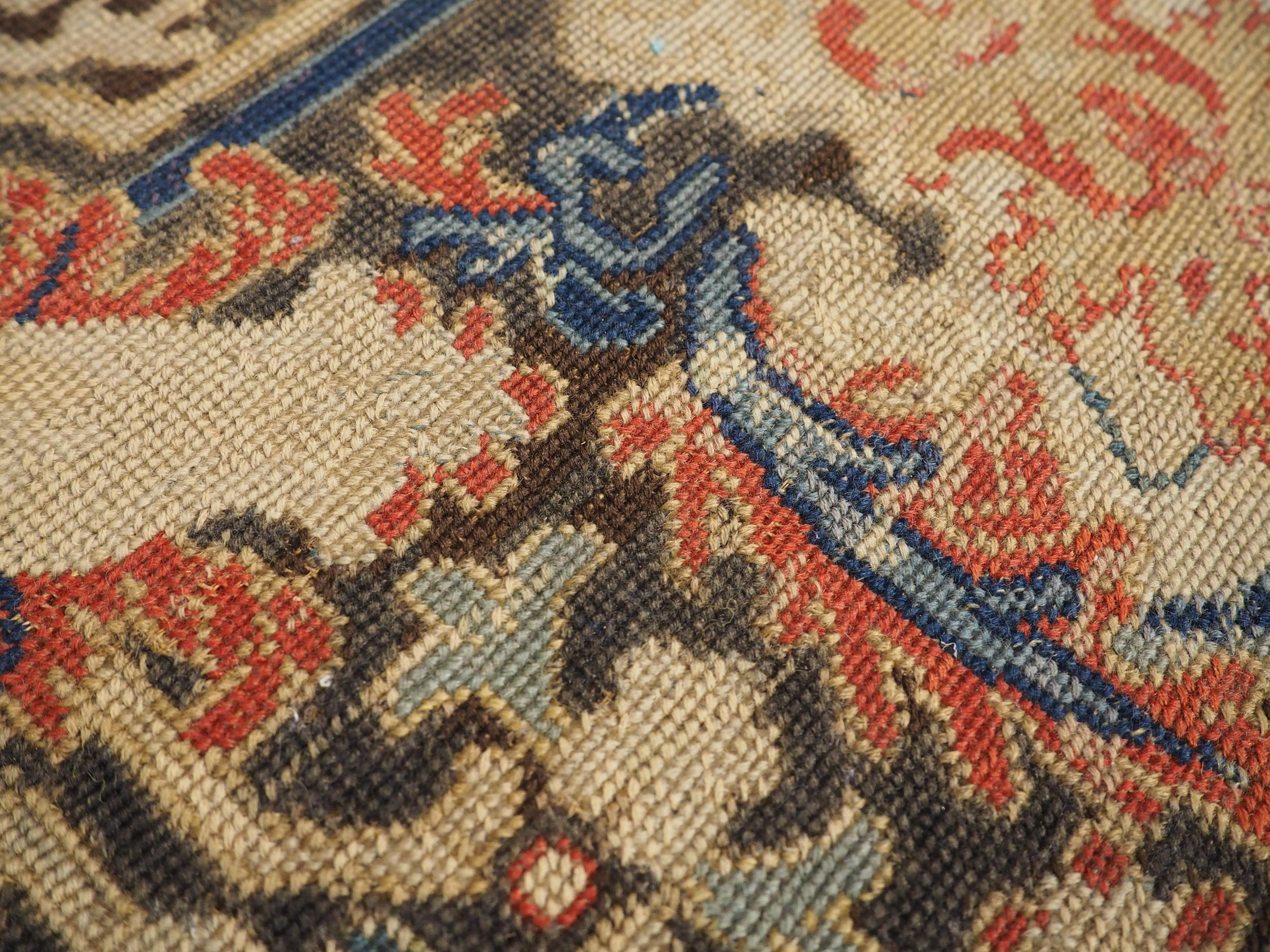 17th Century French Burgundian Walnut Side Table with 19th Century Needlework For Sale 9