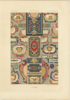 Cartouches français du 17e siècle - Cadres ornementaux baroques, planche LXXVII, 1869