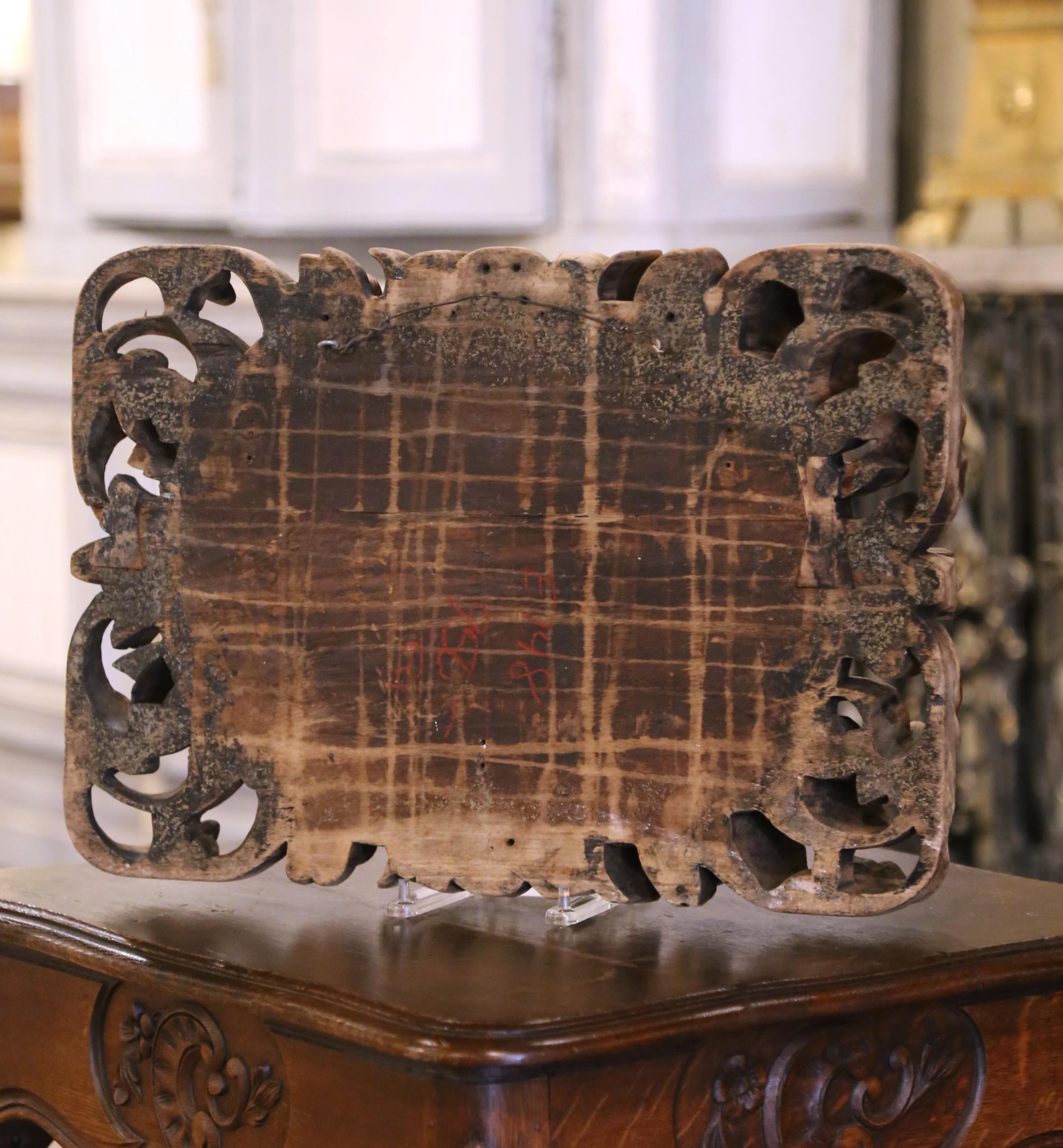 17th Century French Carved Bleached Ebony Plaque 