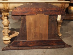 Pannello a cartiglio in quercia intagliata del XVII secolo con dipinto un ritratto