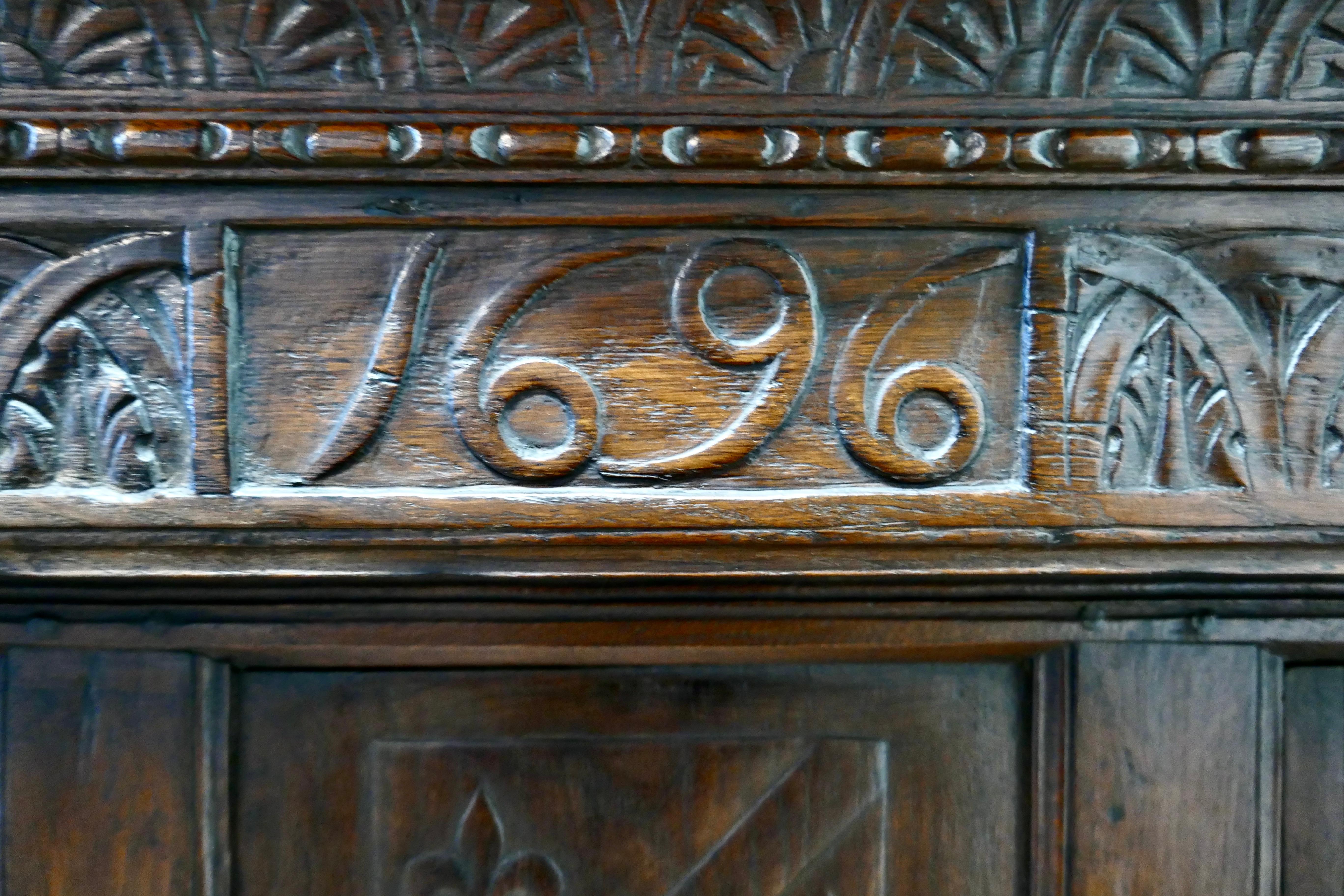 17th Century French Carved Oak Court Cupboard, Cottage Livery Cupboard 1