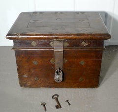 17th Century French Coffer, Oak Silver Treasure Chest, Strong Box