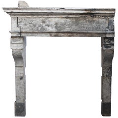 17th Century French Country Fireplace Surround in Limestone