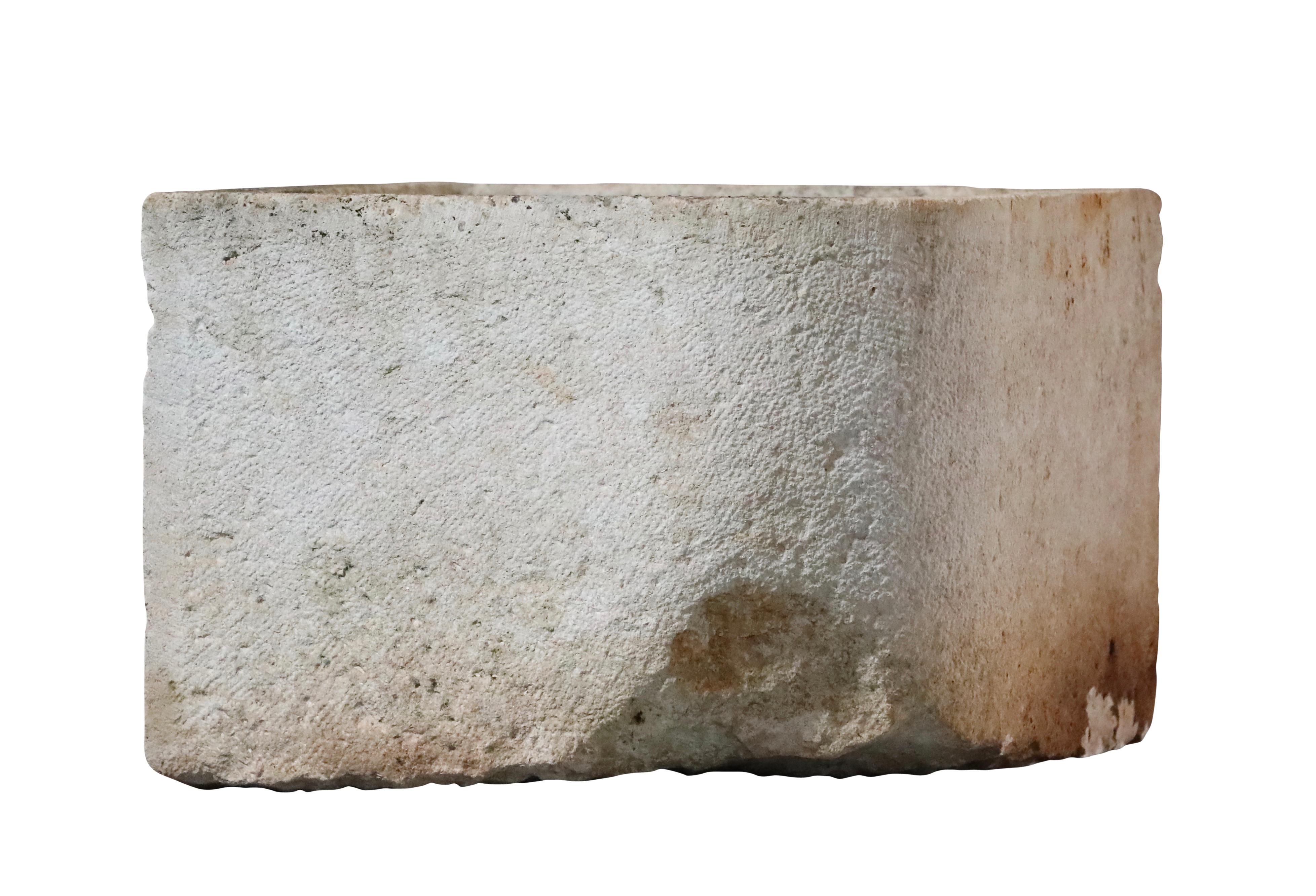 17th Century French Country Style Corner Limestone Trough For Sale 3