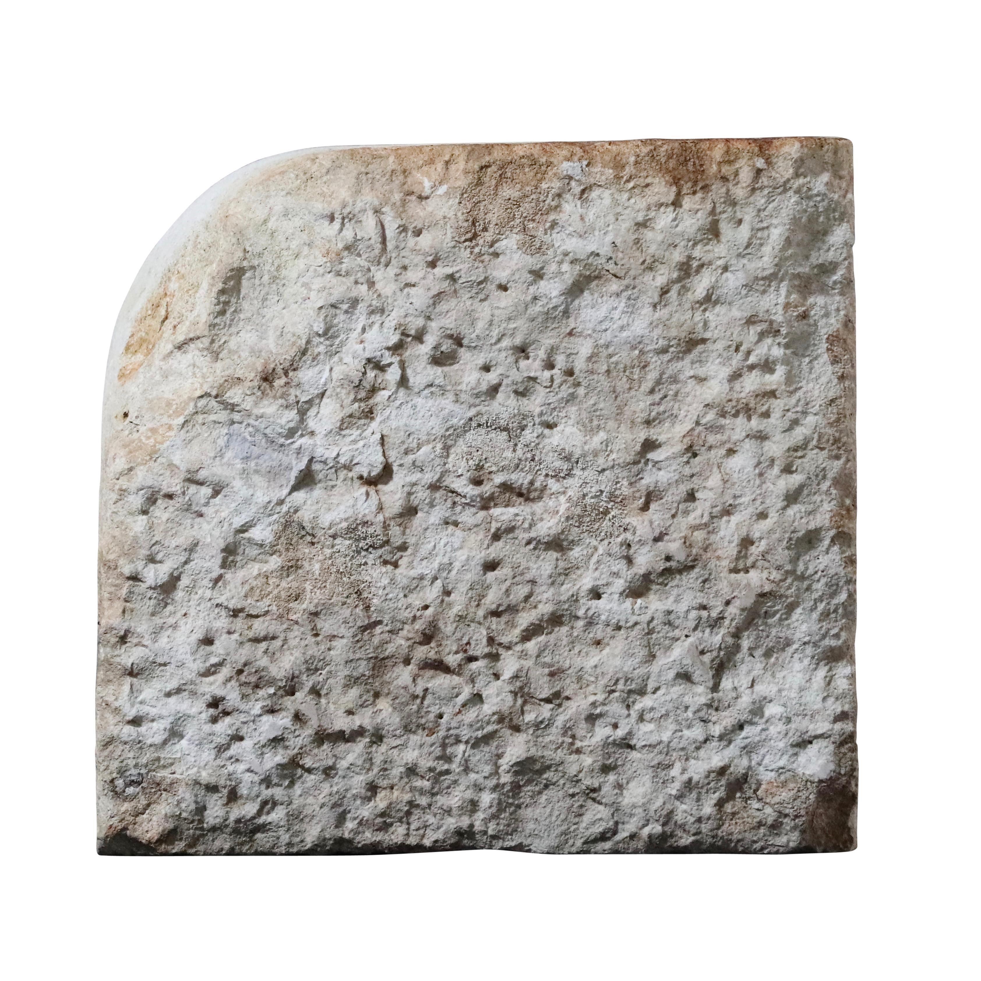 Stone 17th Century French Country Style Corner Limestone Trough For Sale