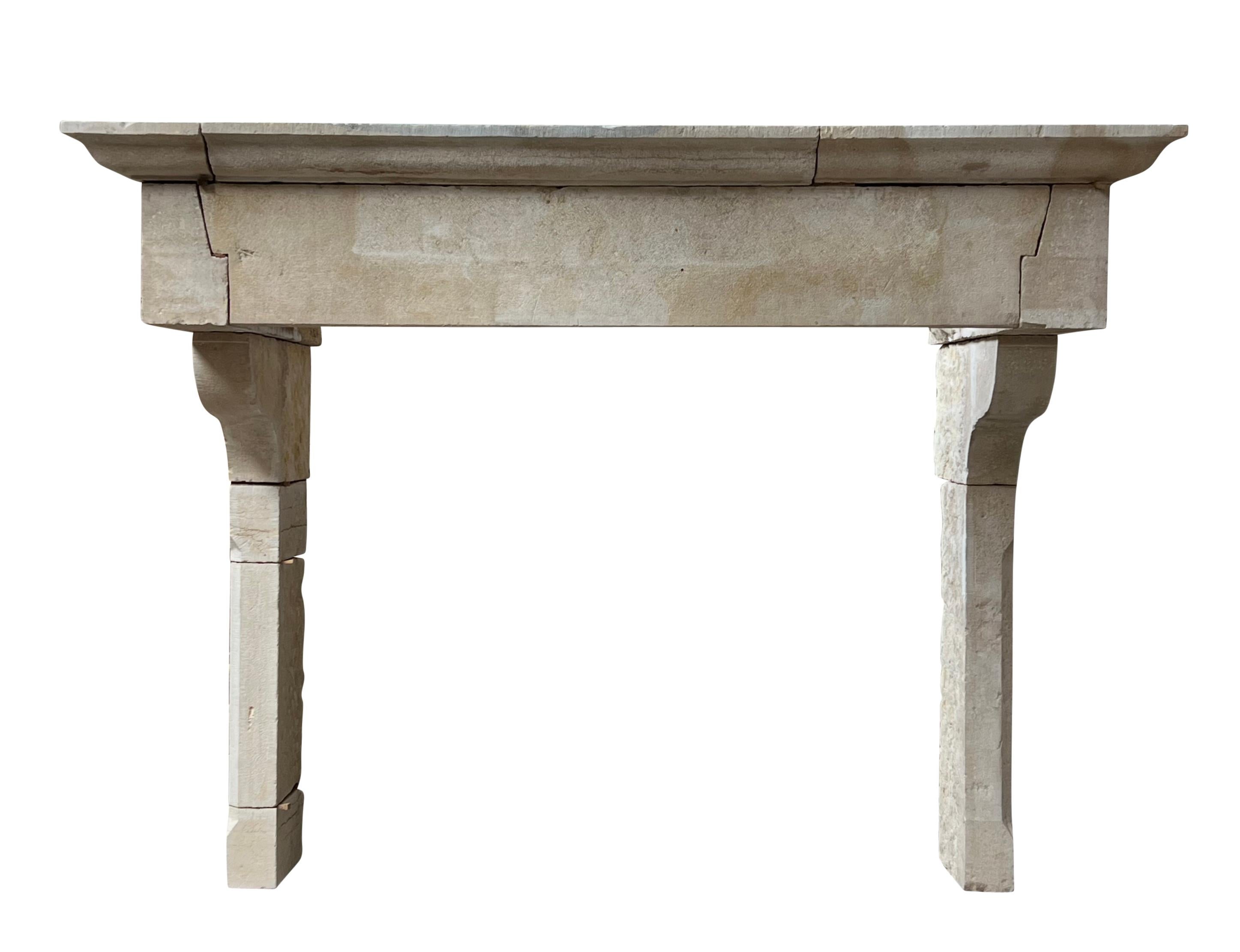 17th Century French Extra Large French Limestone Statement Fireplace Mantle For Sale 4