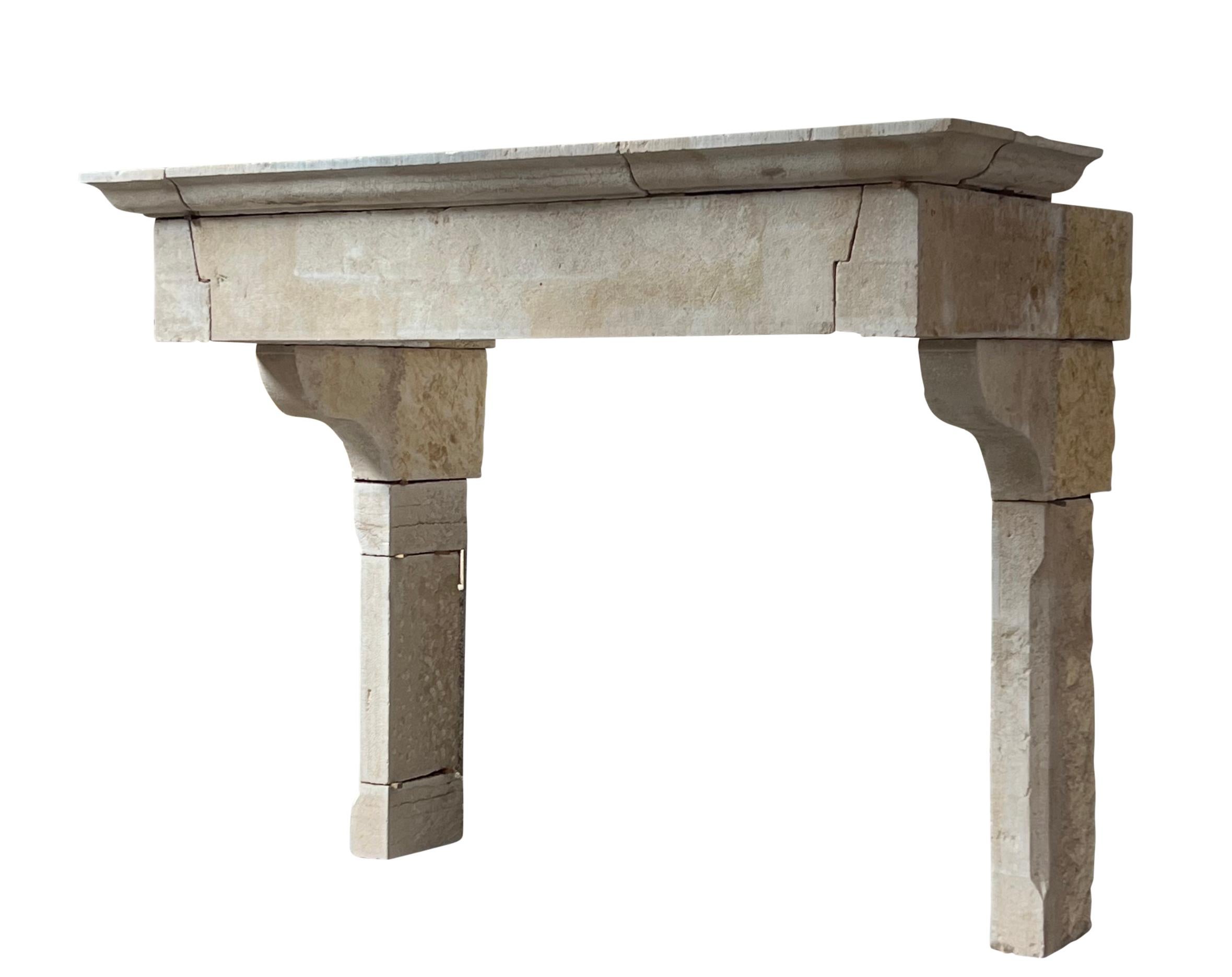 17th Century French Extra Large French Limestone Statement Fireplace Mantle For Sale 5
