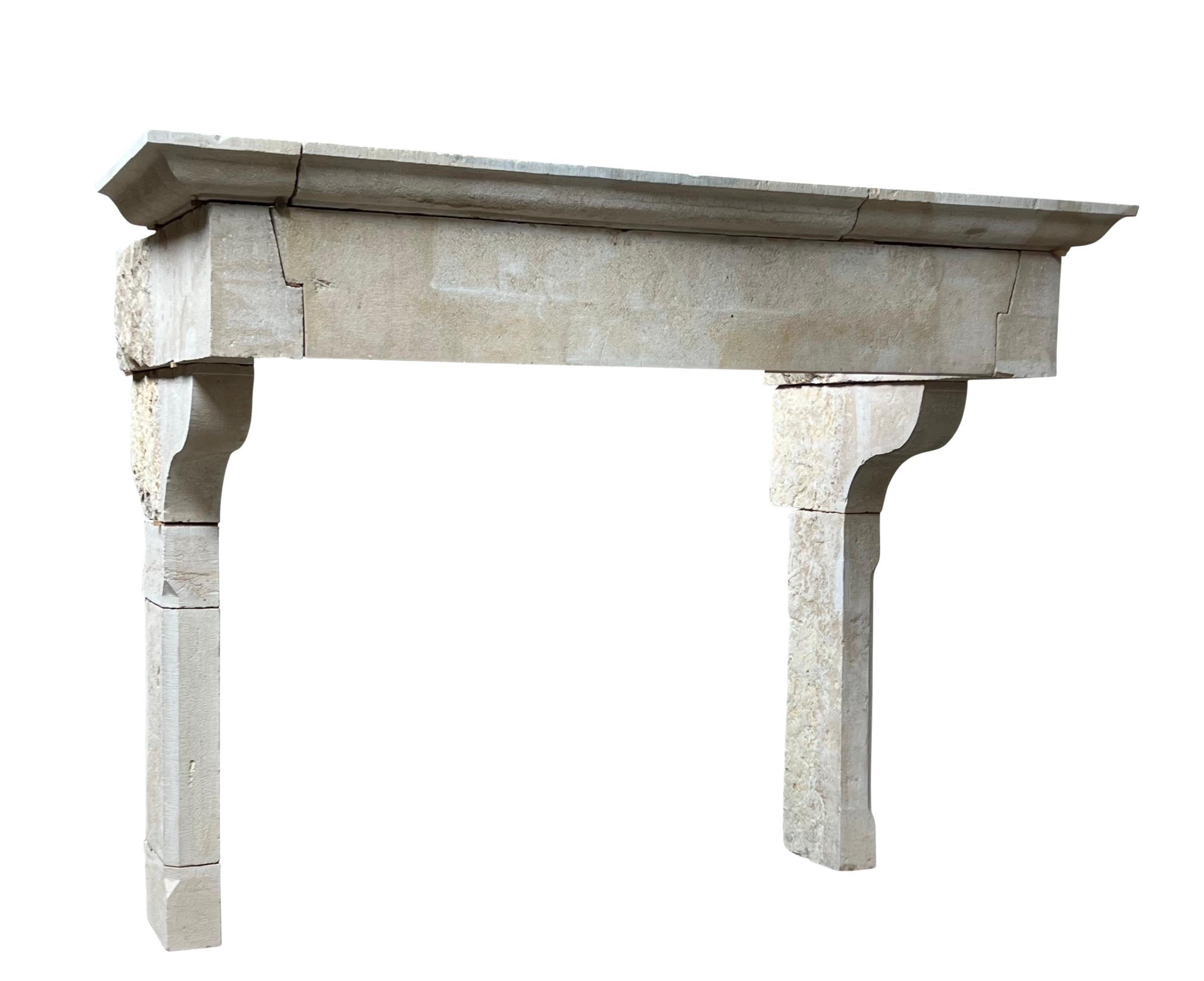 17th Century French Extra Large French Limestone Statement Fireplace Mantle For Sale 6