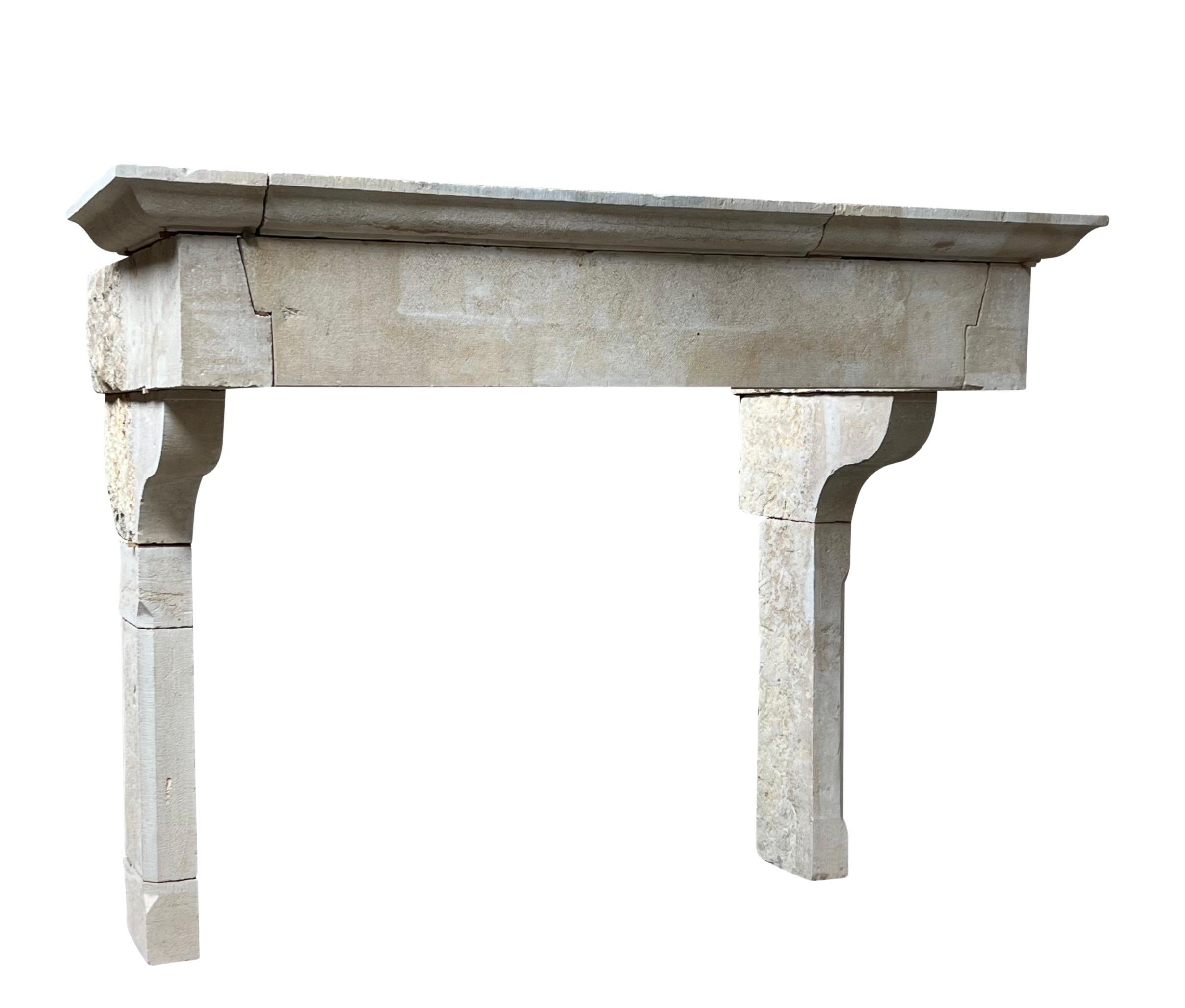 17th Century French Extra Large French Limestone Statement Fireplace Mantle For Sale 7