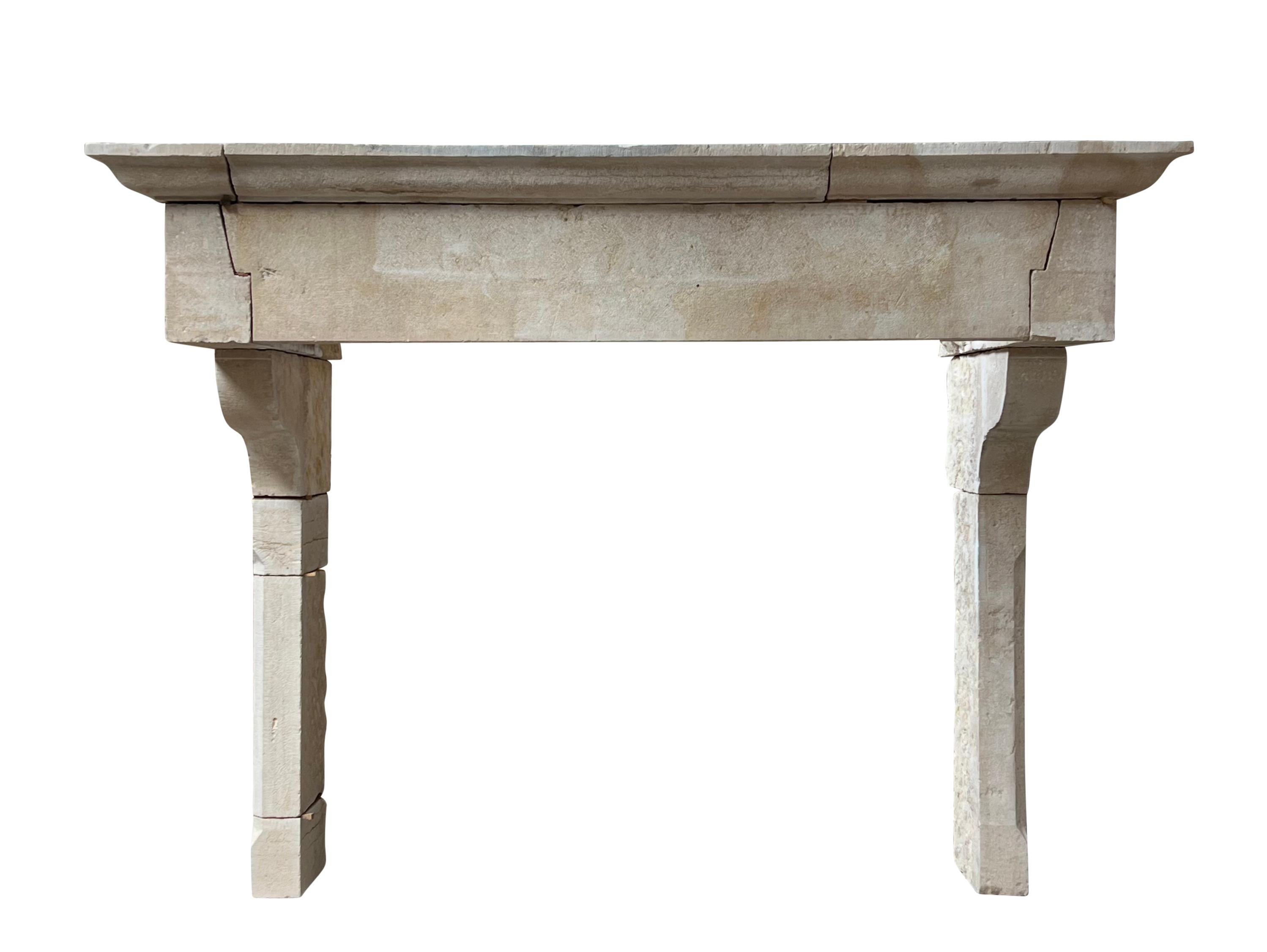 17th Century French Extra Large French Limestone Statement Fireplace Mantle For Sale 8