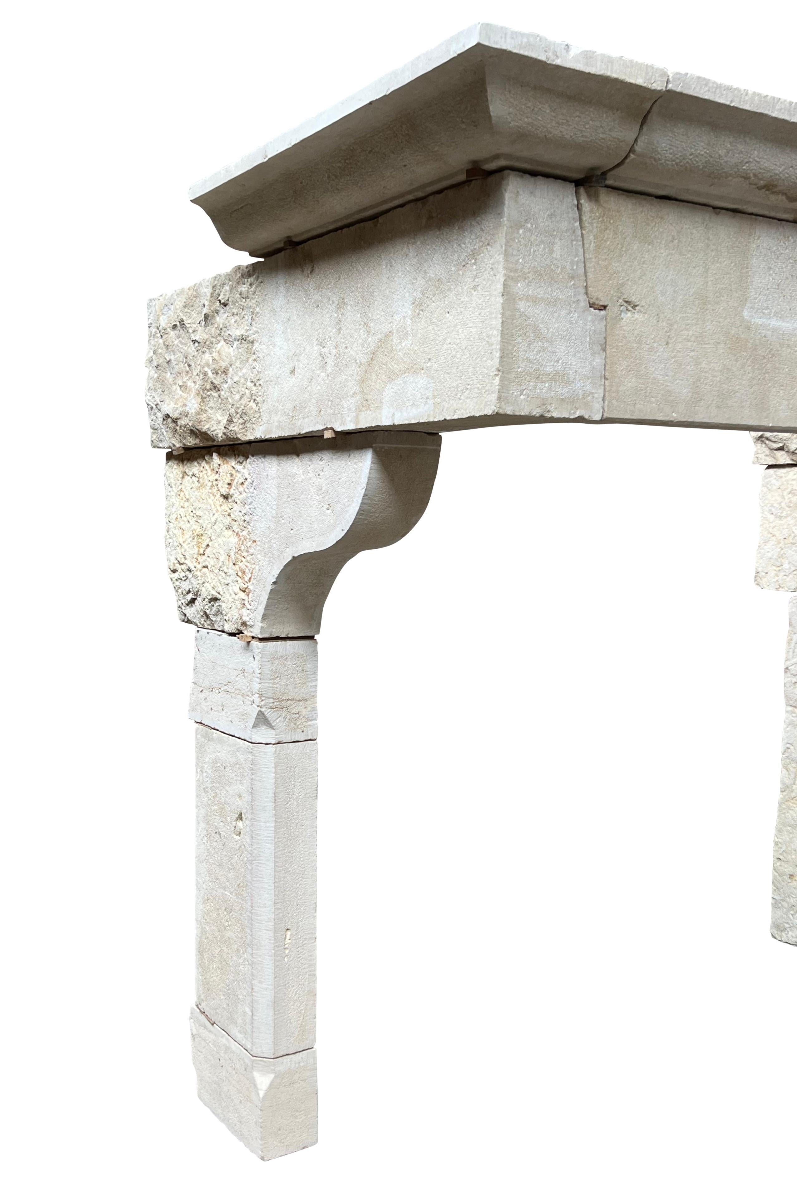 17th Century French Extra Large French Limestone Statement Fireplace Mantle For Sale 2