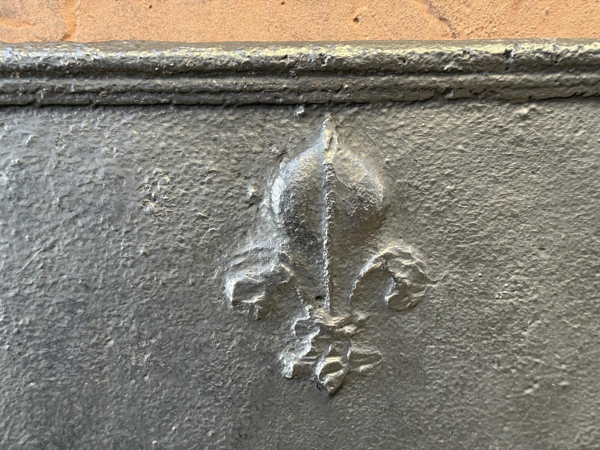 18th Century and Earlier 17th Century French Fireback / Backsplash with Pillars and Fleurs de Lys For Sale