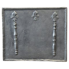 17th Century French Fireback / Backsplash with Pillars and Fleurs de Lys