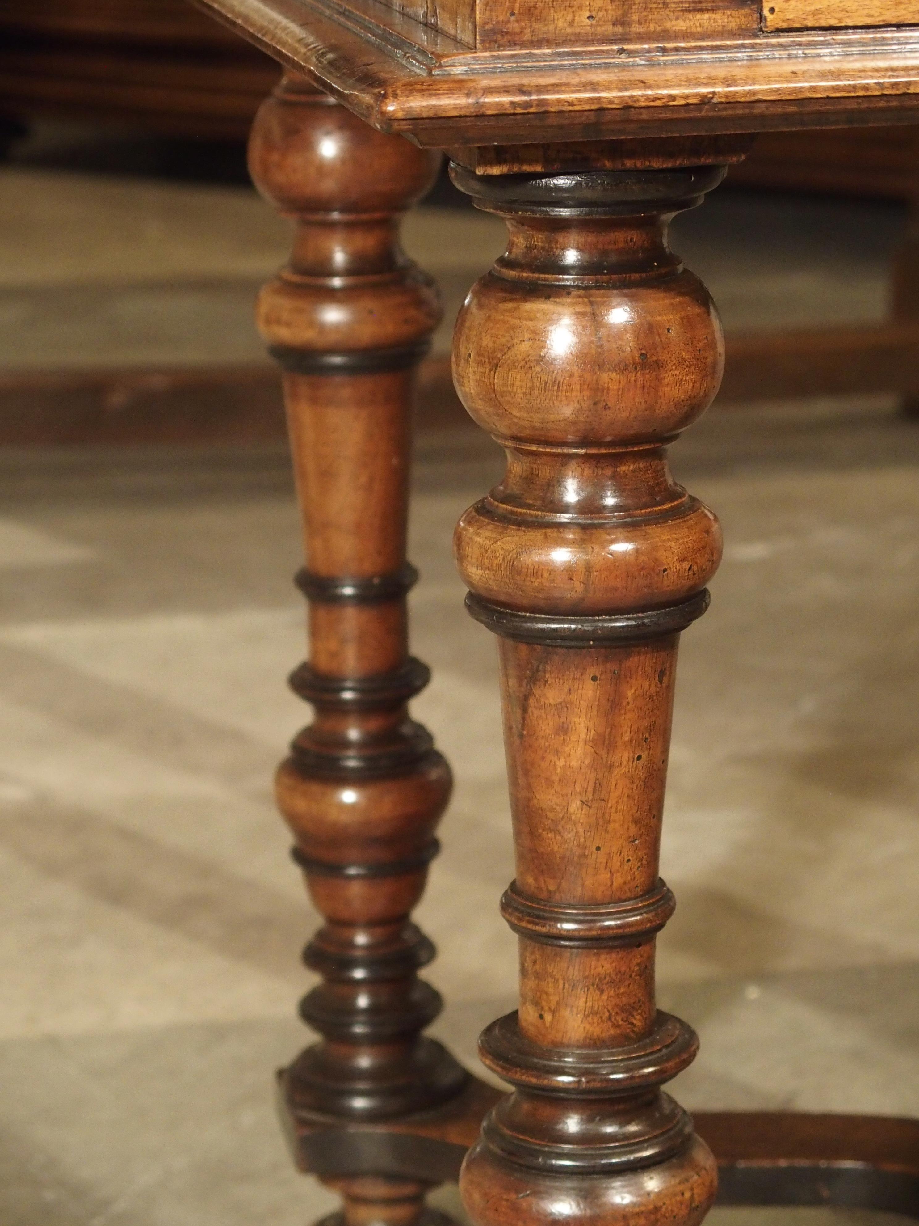 17th Century French Folding Top Walnut Wood Table 6
