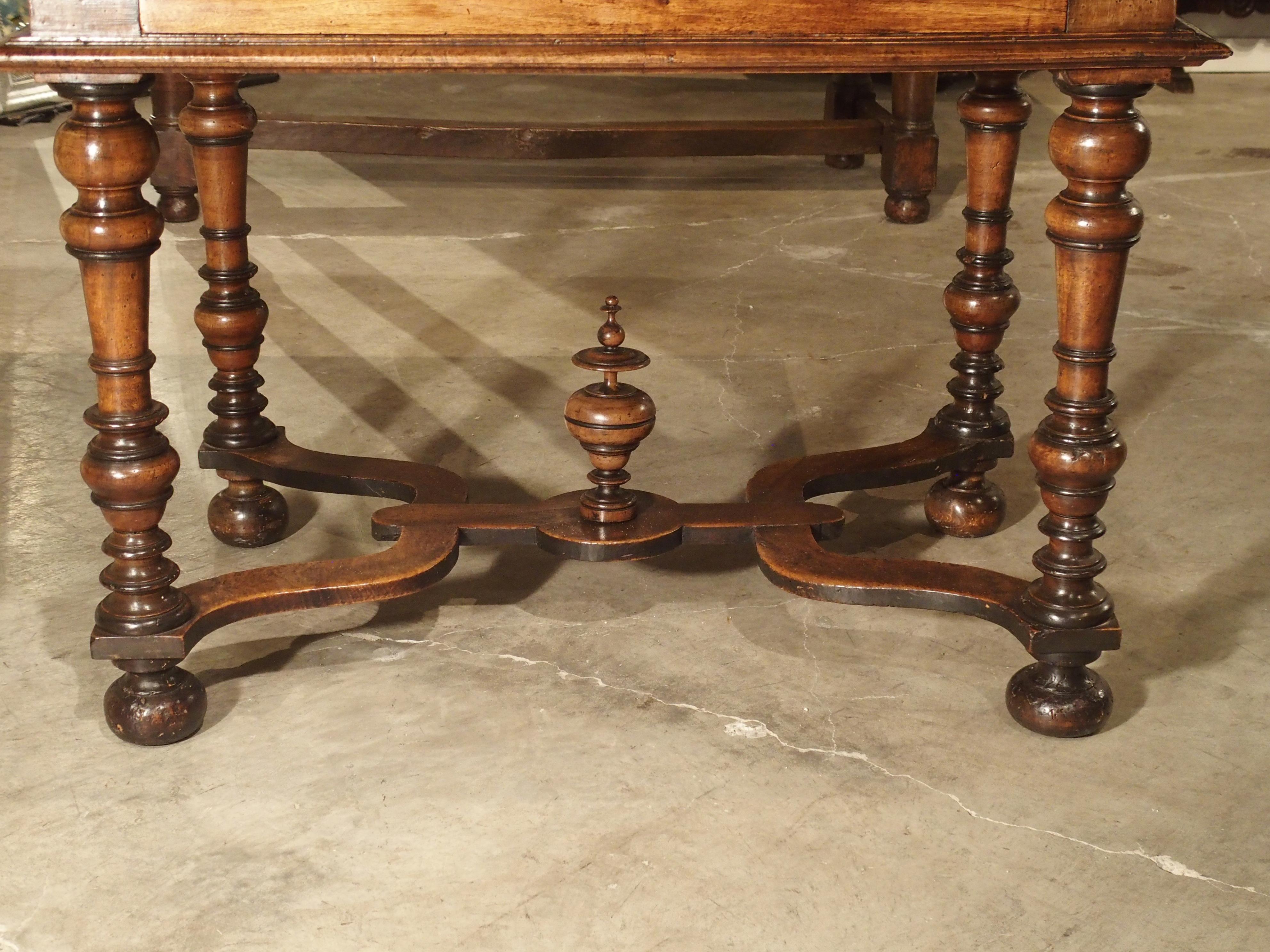 17th Century French Folding Top Walnut Wood Table 10
