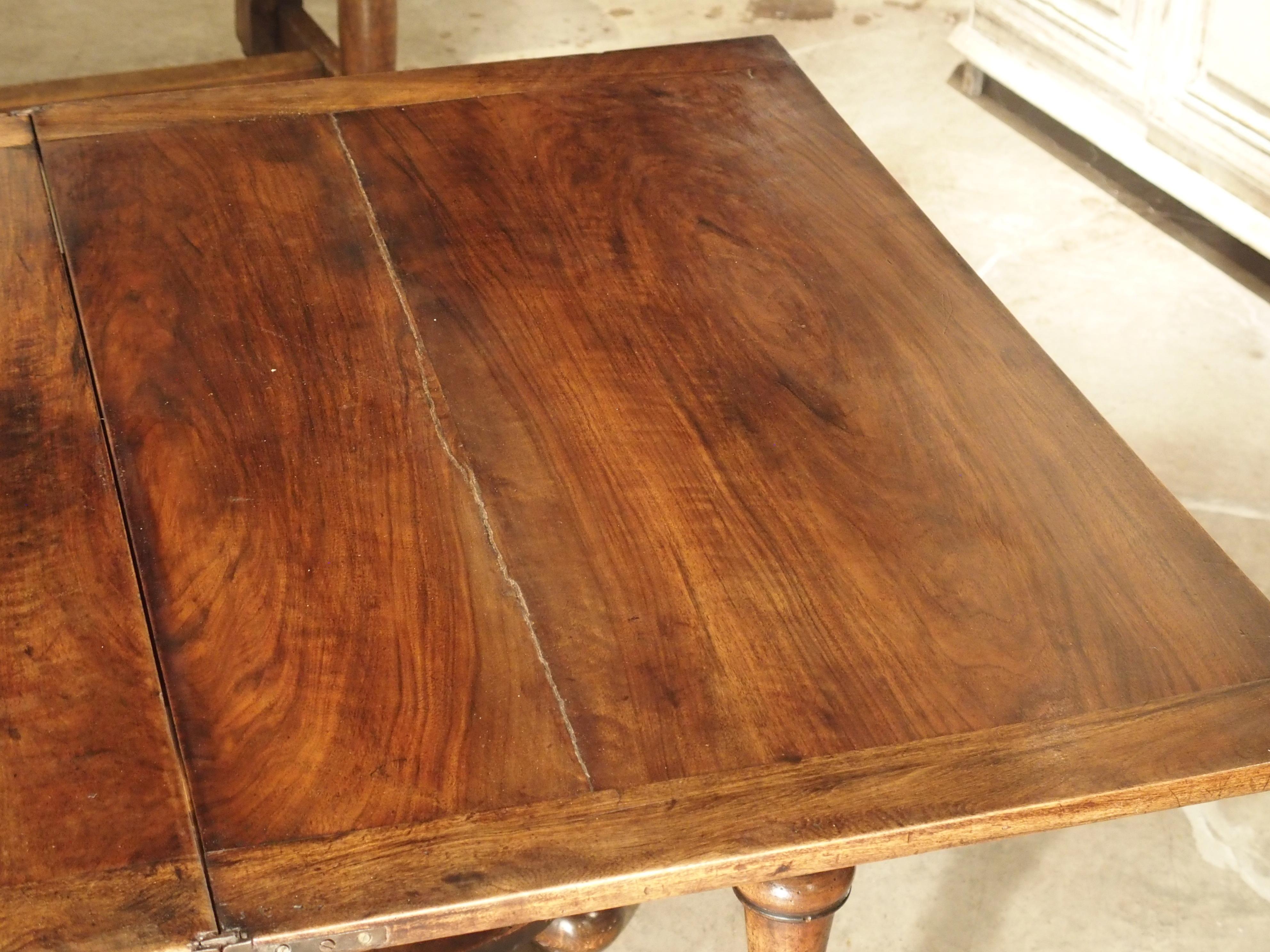 17th Century French Folding Top Walnut Wood Table 11