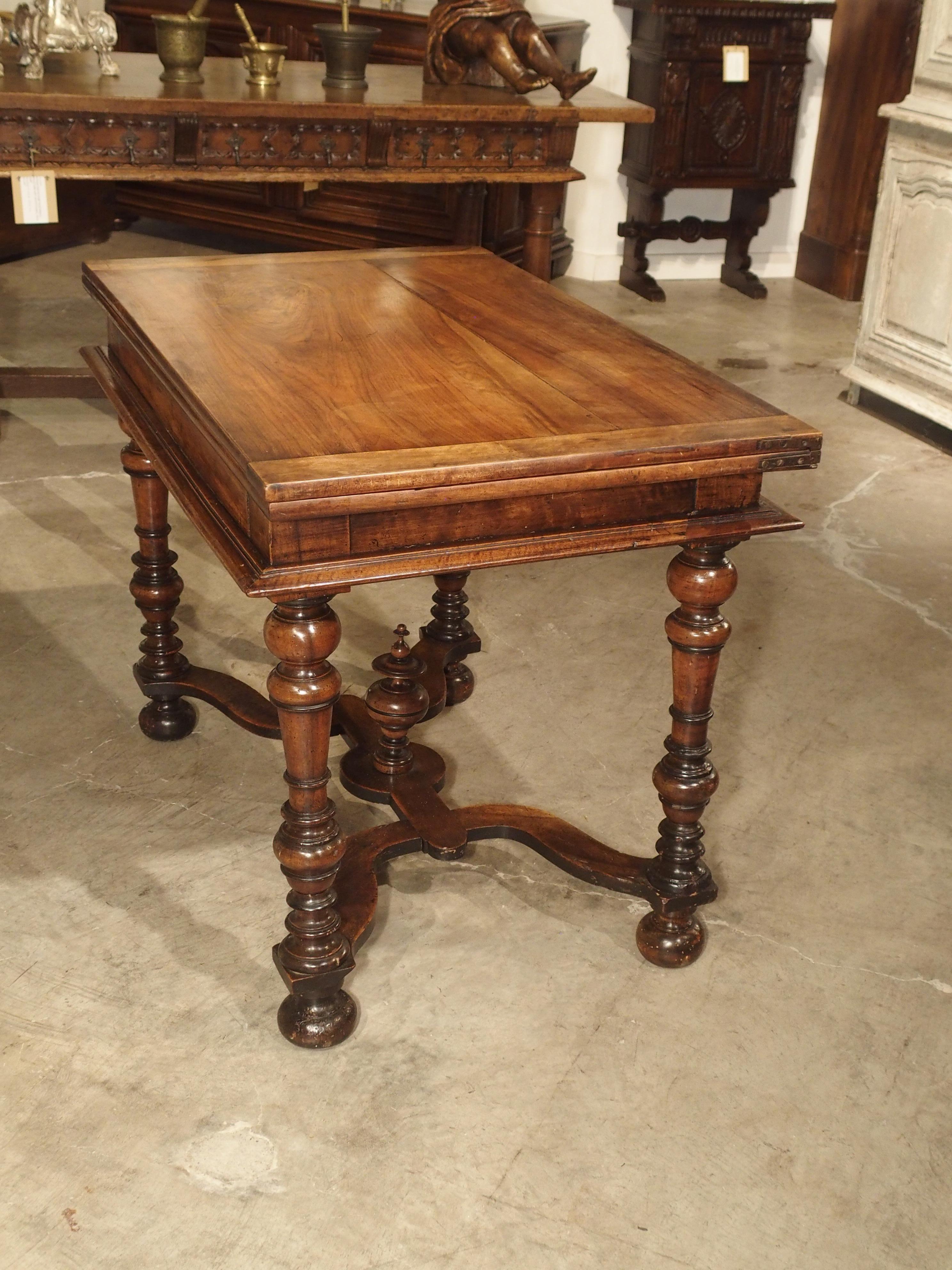 17th Century French Folding Top Walnut Wood Table 13