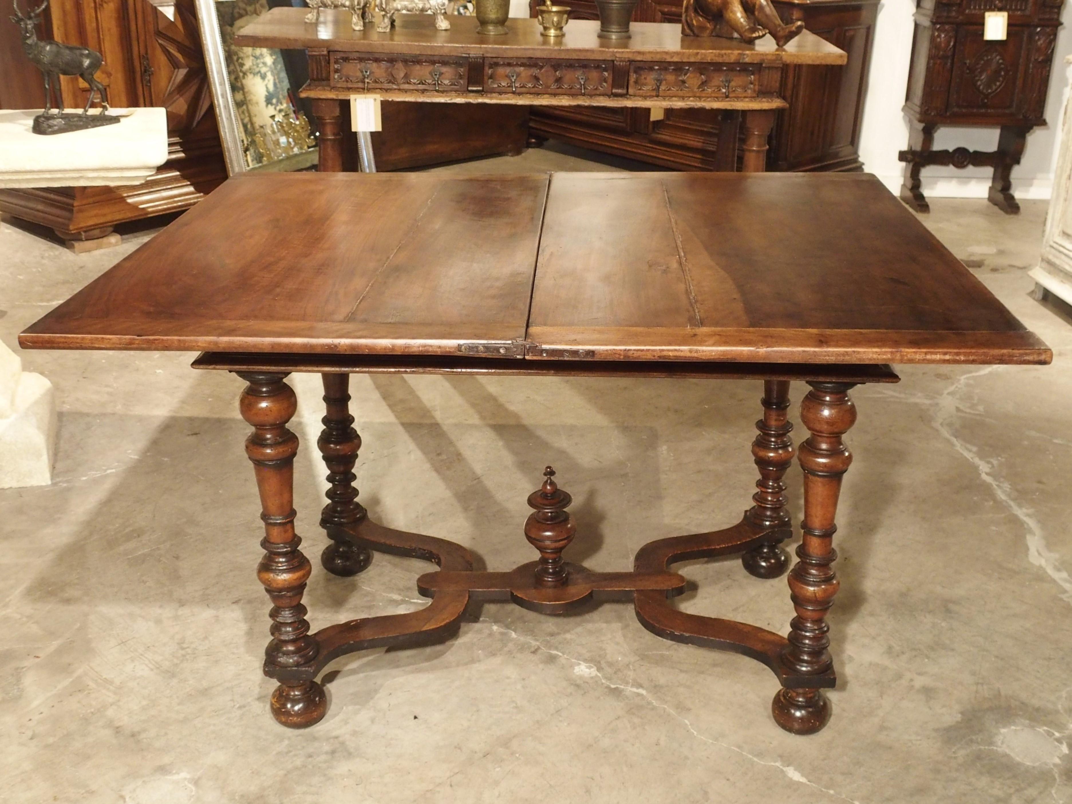 17th Century French Folding Top Walnut Wood Table 14