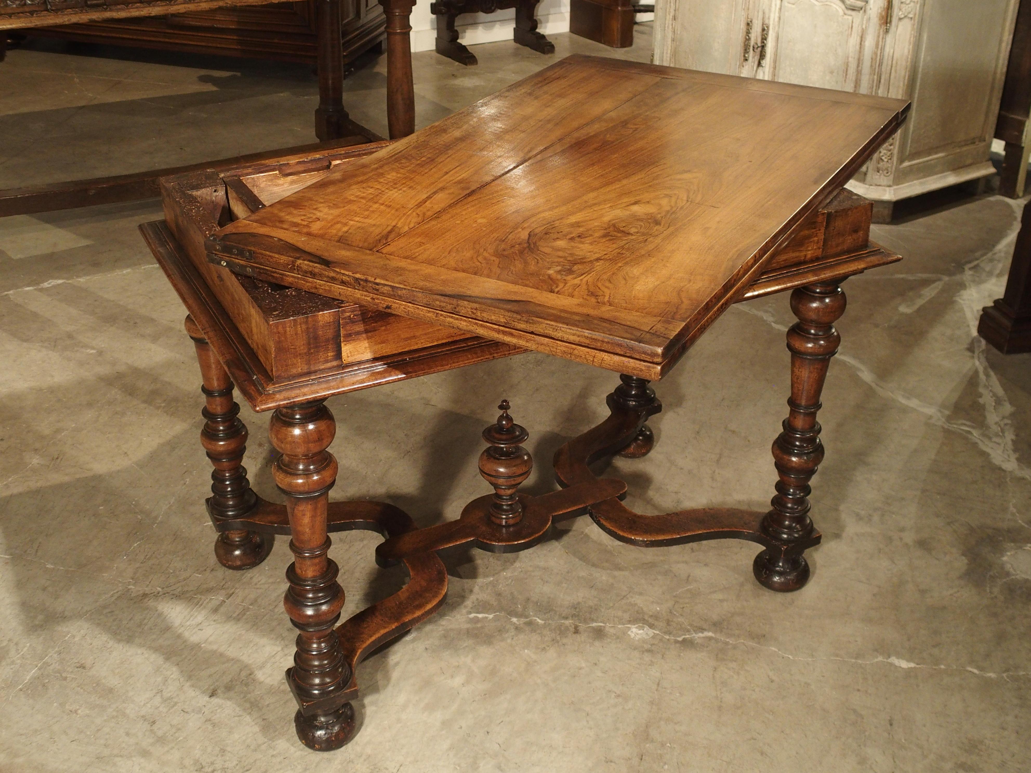 Louis XIII 17th Century French Folding Top Walnut Wood Table