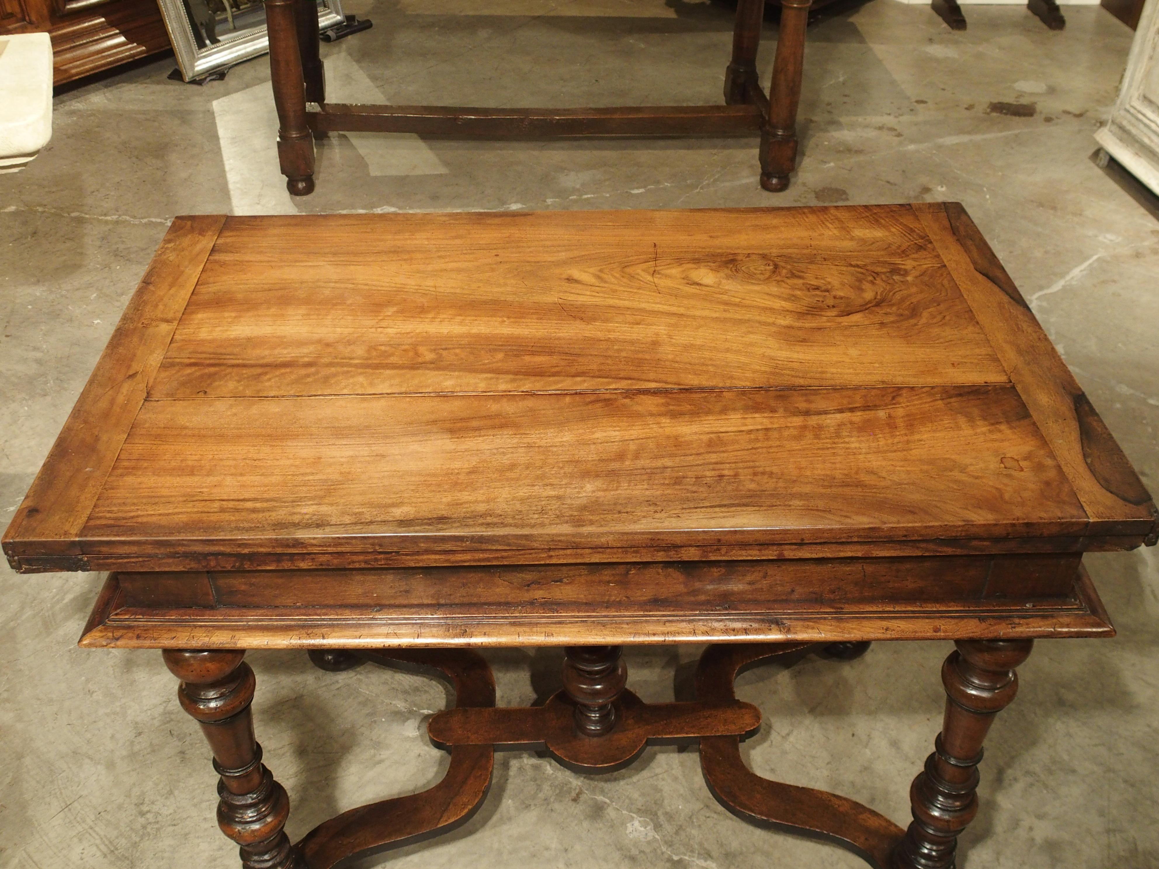 18th Century and Earlier 17th Century French Folding Top Walnut Wood Table