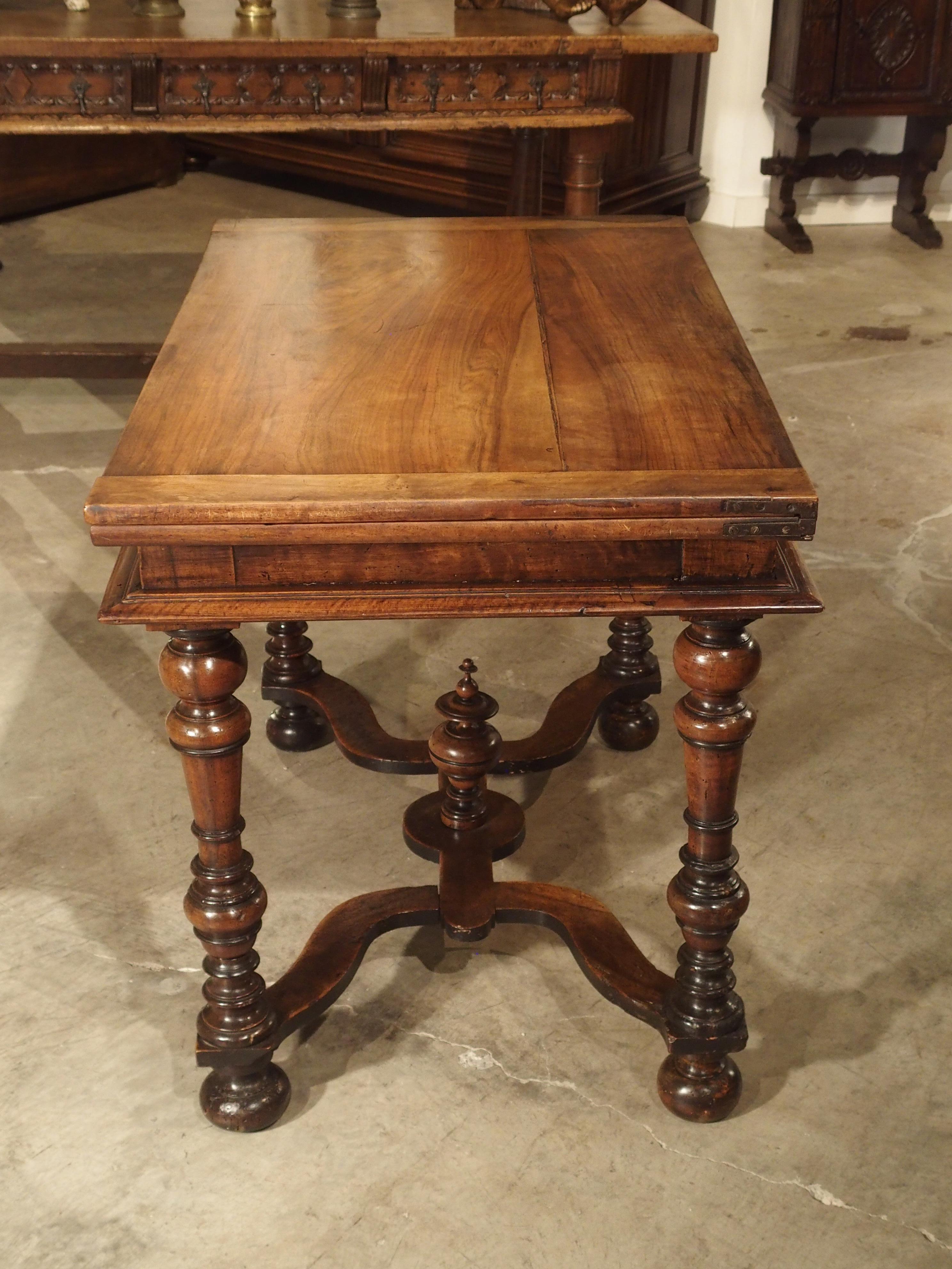 17th Century French Folding Top Walnut Wood Table 1