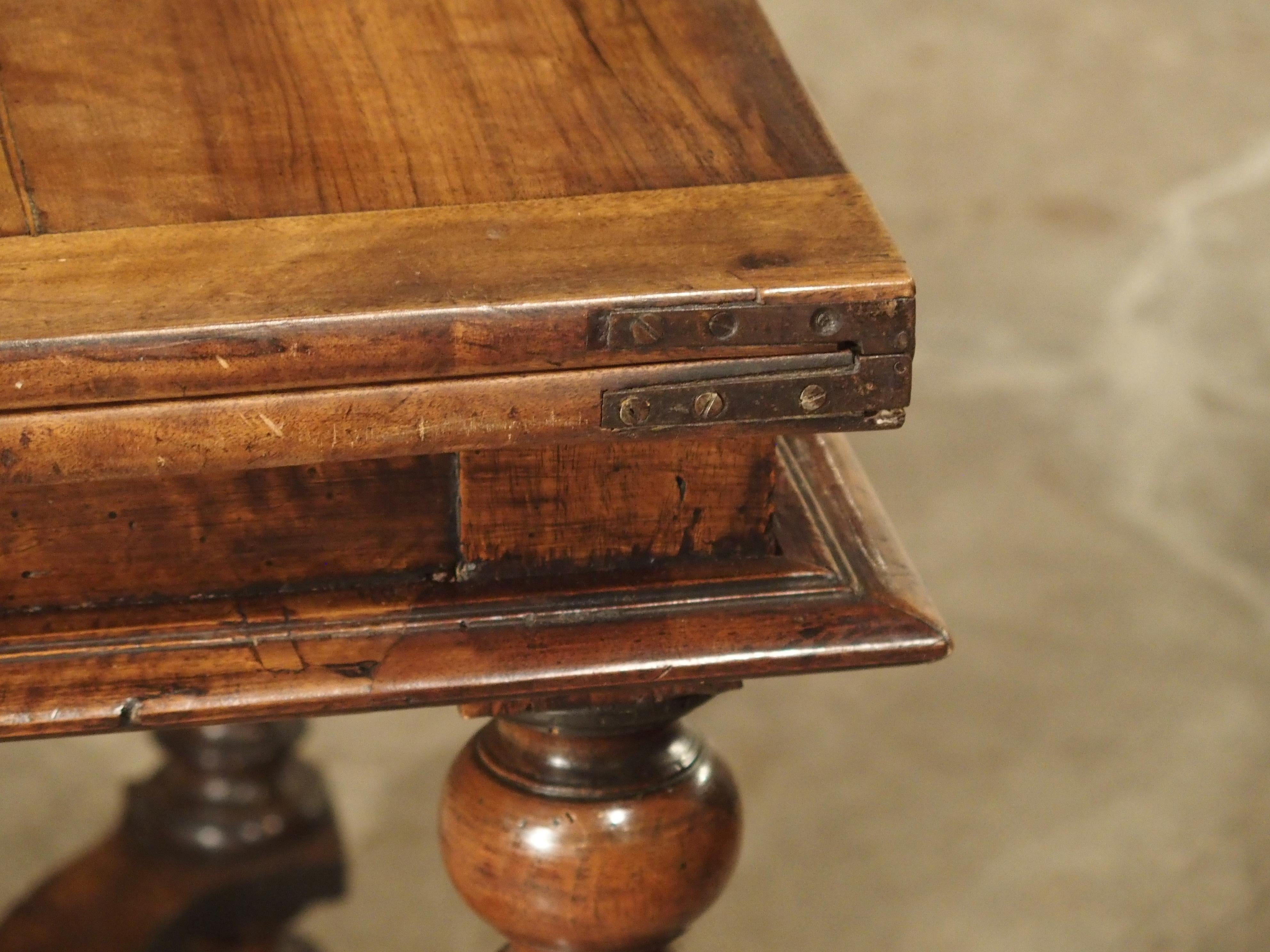 17th Century French Folding Top Walnut Wood Table 3