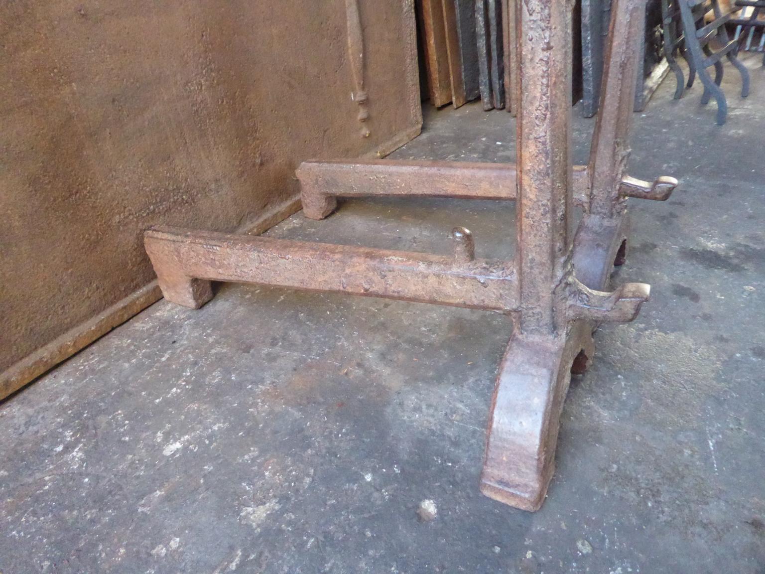 17th Century French Gothic Andirons or Firedogs 6