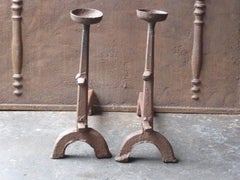 17th Century French Gothic Andirons or Firedogs