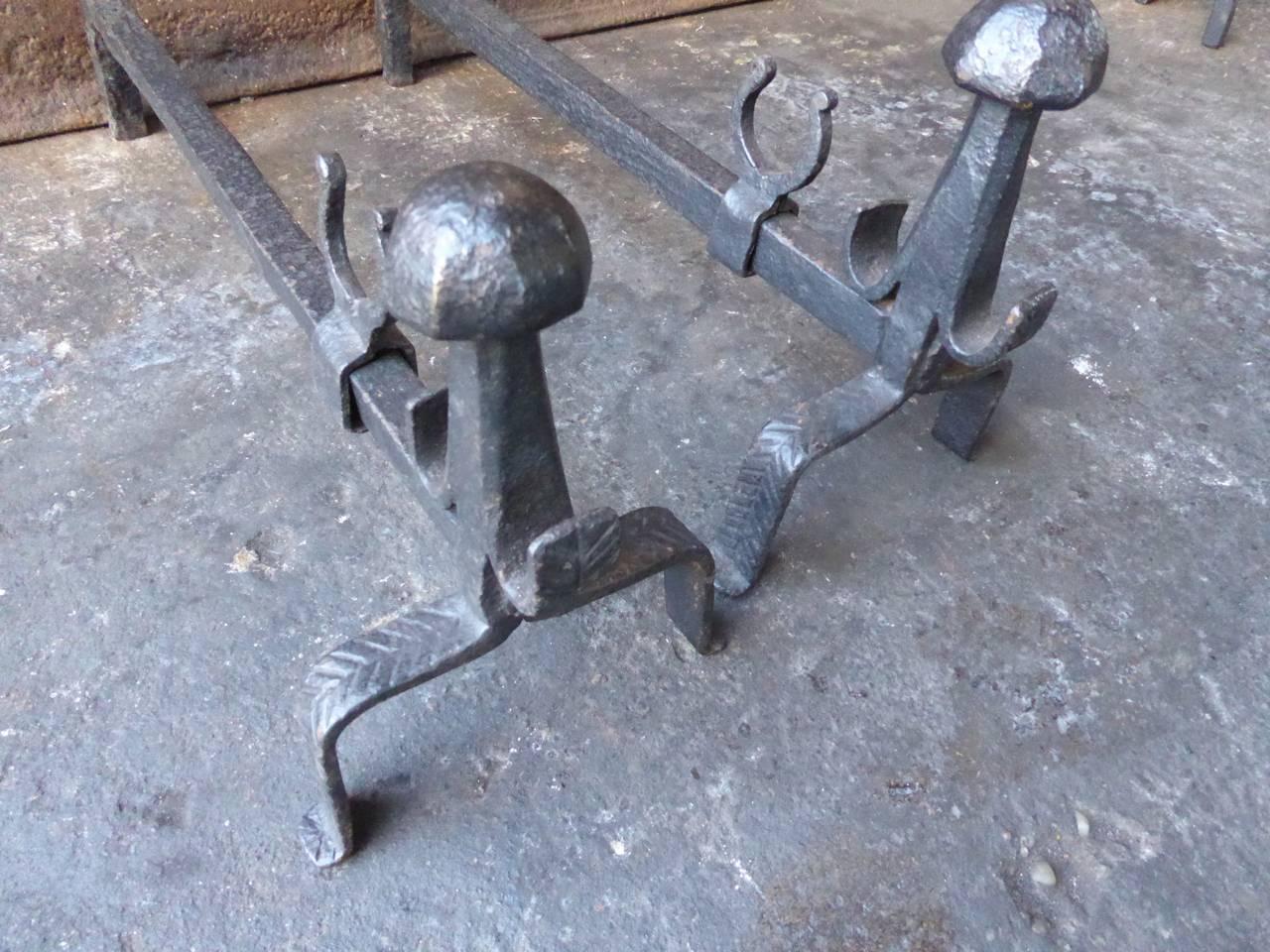 17th Century French Gothic Andirons or Firedogs 2