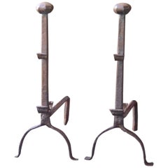 17th Century French Gothic Andirons or Firedogs