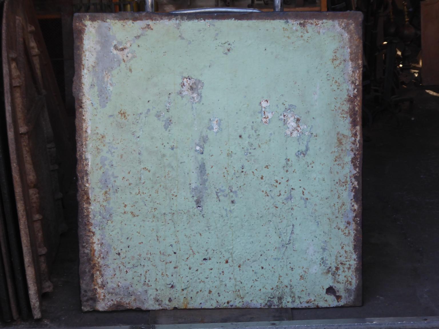 Heavy French 'Pillars and Pediment' Fireback, Dated 1661 2