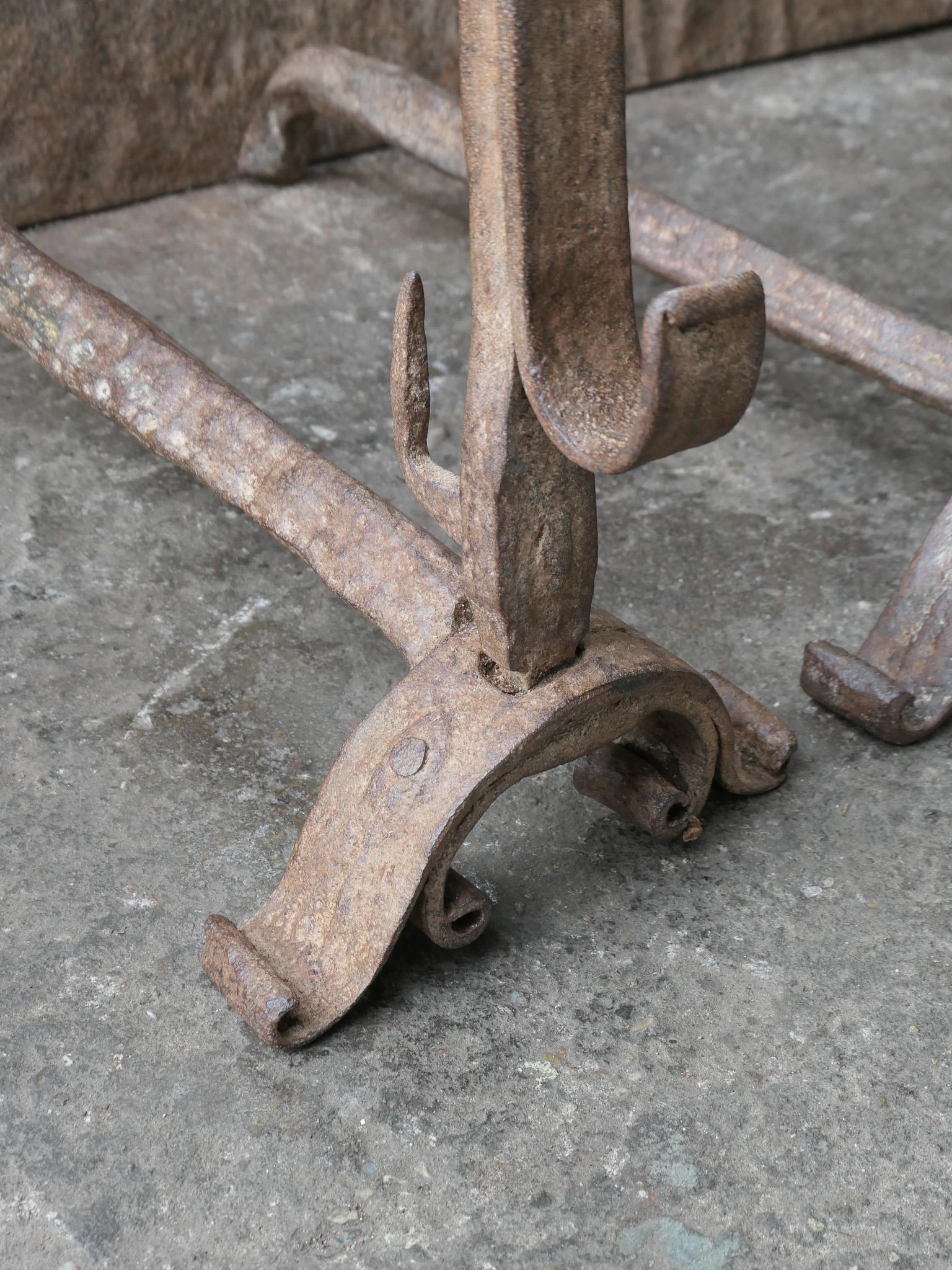 17th Century French Gothic Period Andirons or Firedogs For Sale 4