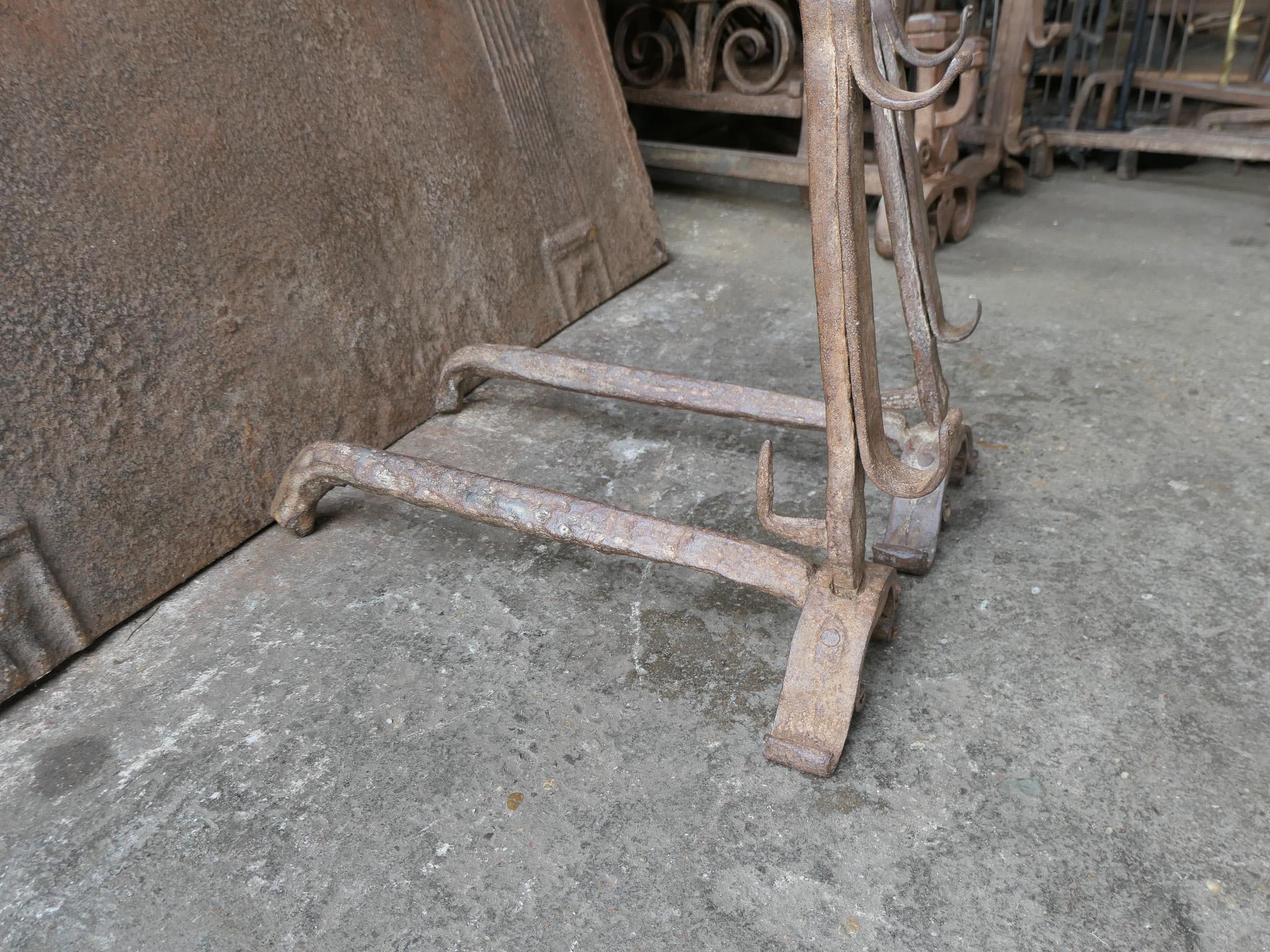 17th Century French Gothic Period Andirons or Firedogs For Sale 5