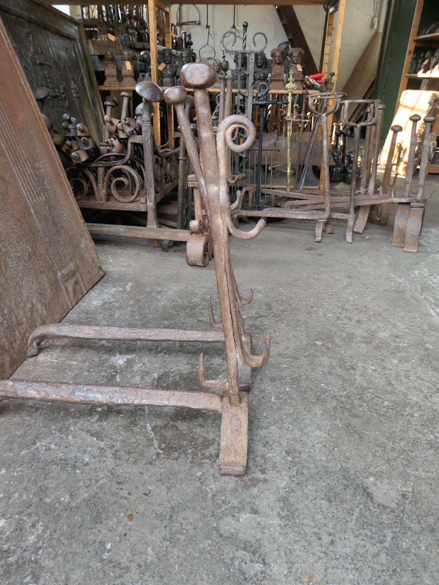 17th Century French Gothic Period Andirons or Firedogs For Sale 6
