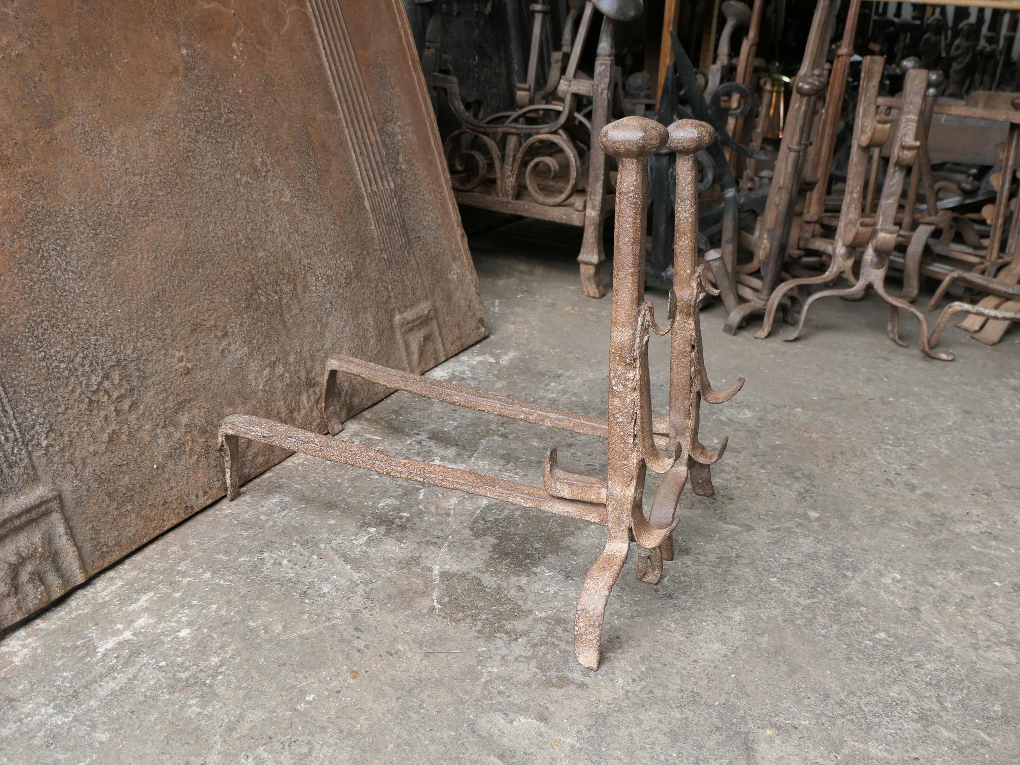 17th Century French Gothic Period Andirons or Firedogs For Sale 9