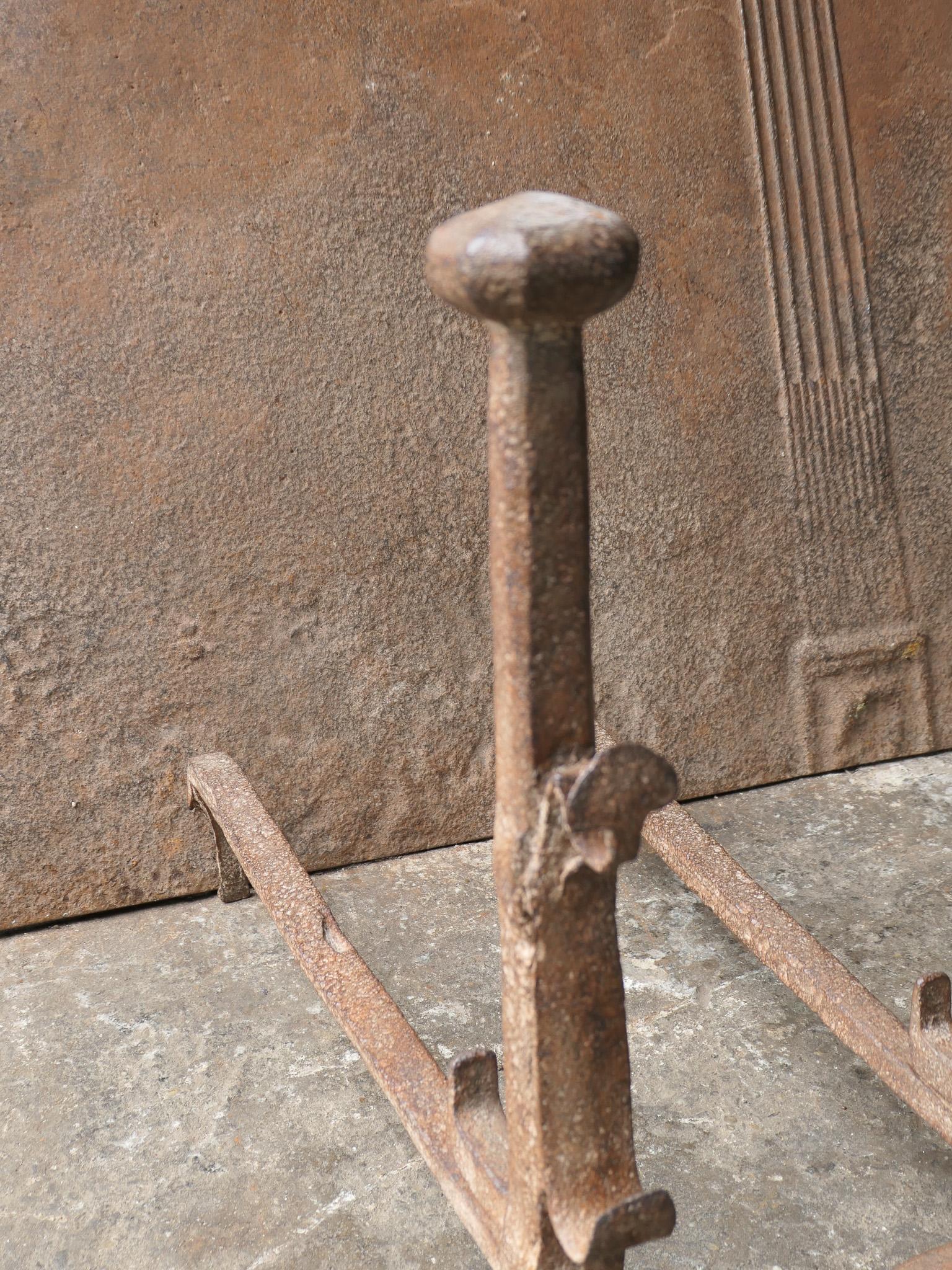 17th Century French Gothic Period Andirons or Firedogs For Sale 2