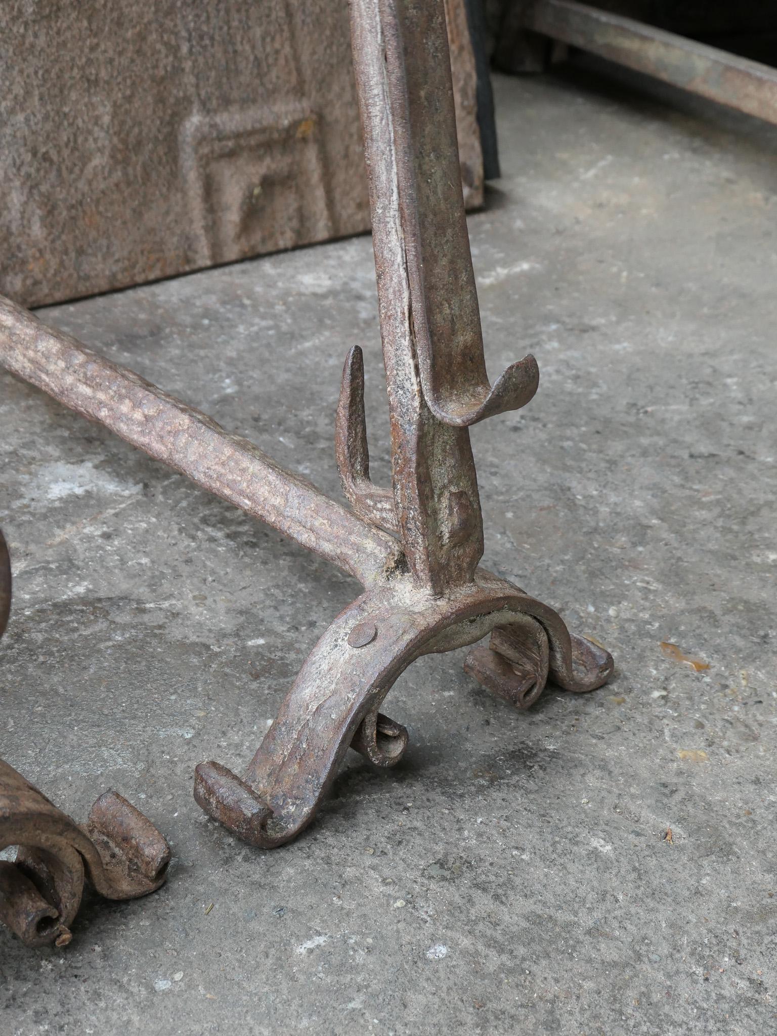 17th Century French Gothic Period Andirons or Firedogs For Sale 3
