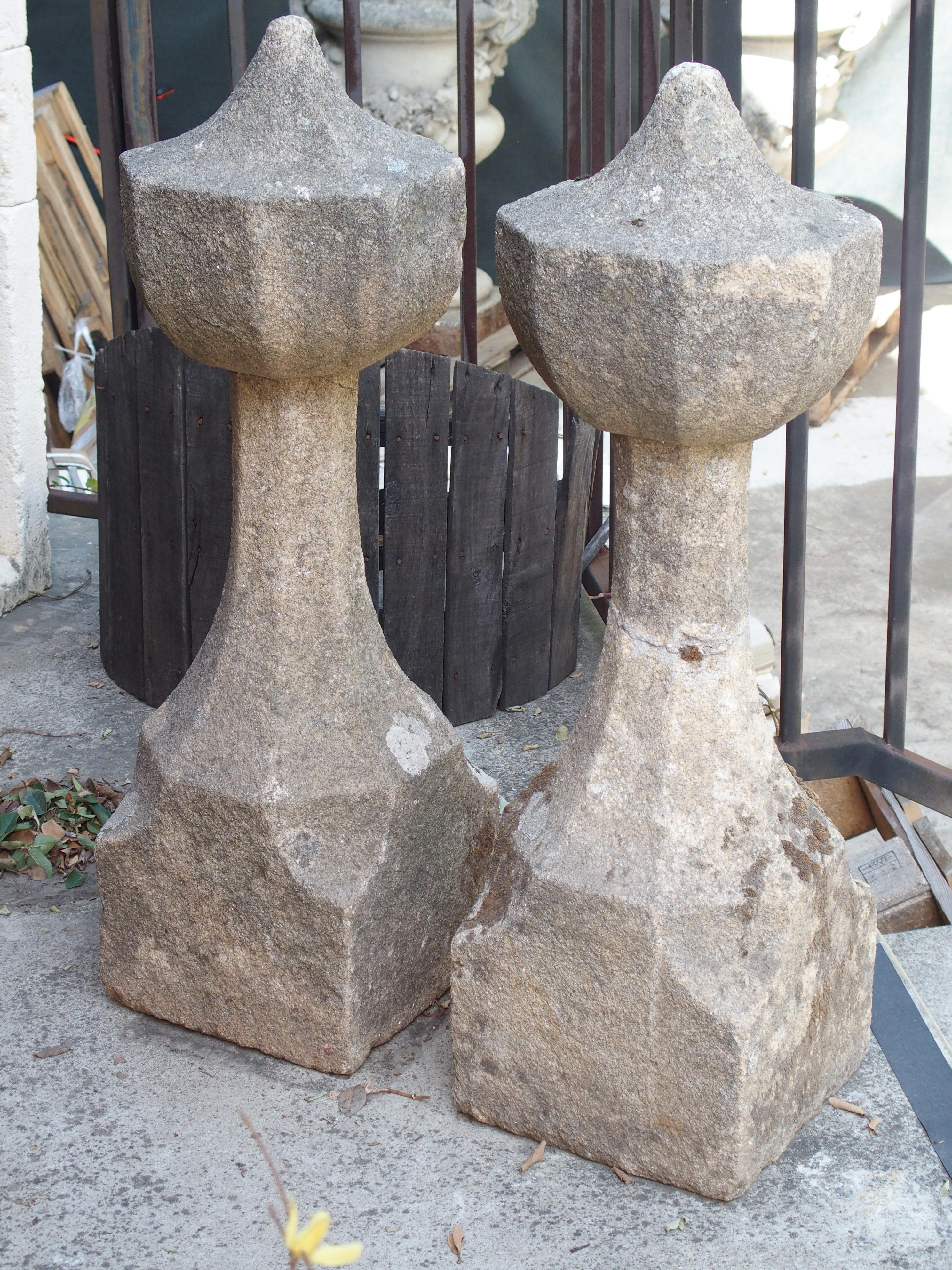 17th Century French Granite Garden Posts 11