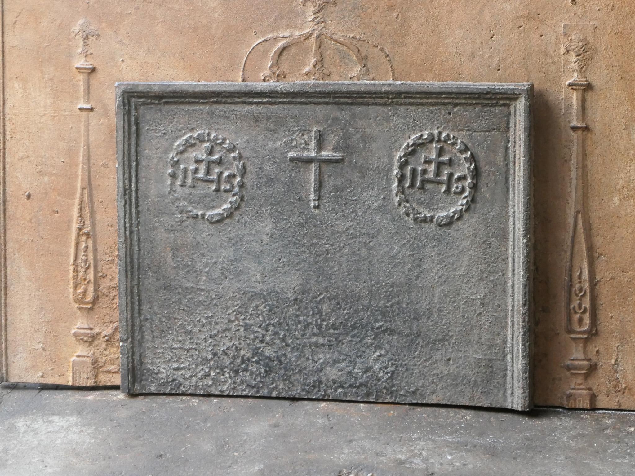 18th Century and Earlier 17th Century French IHS Monogram Fireback