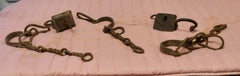 17th Century French Iron Prisoner Shackles with Locks and Keys