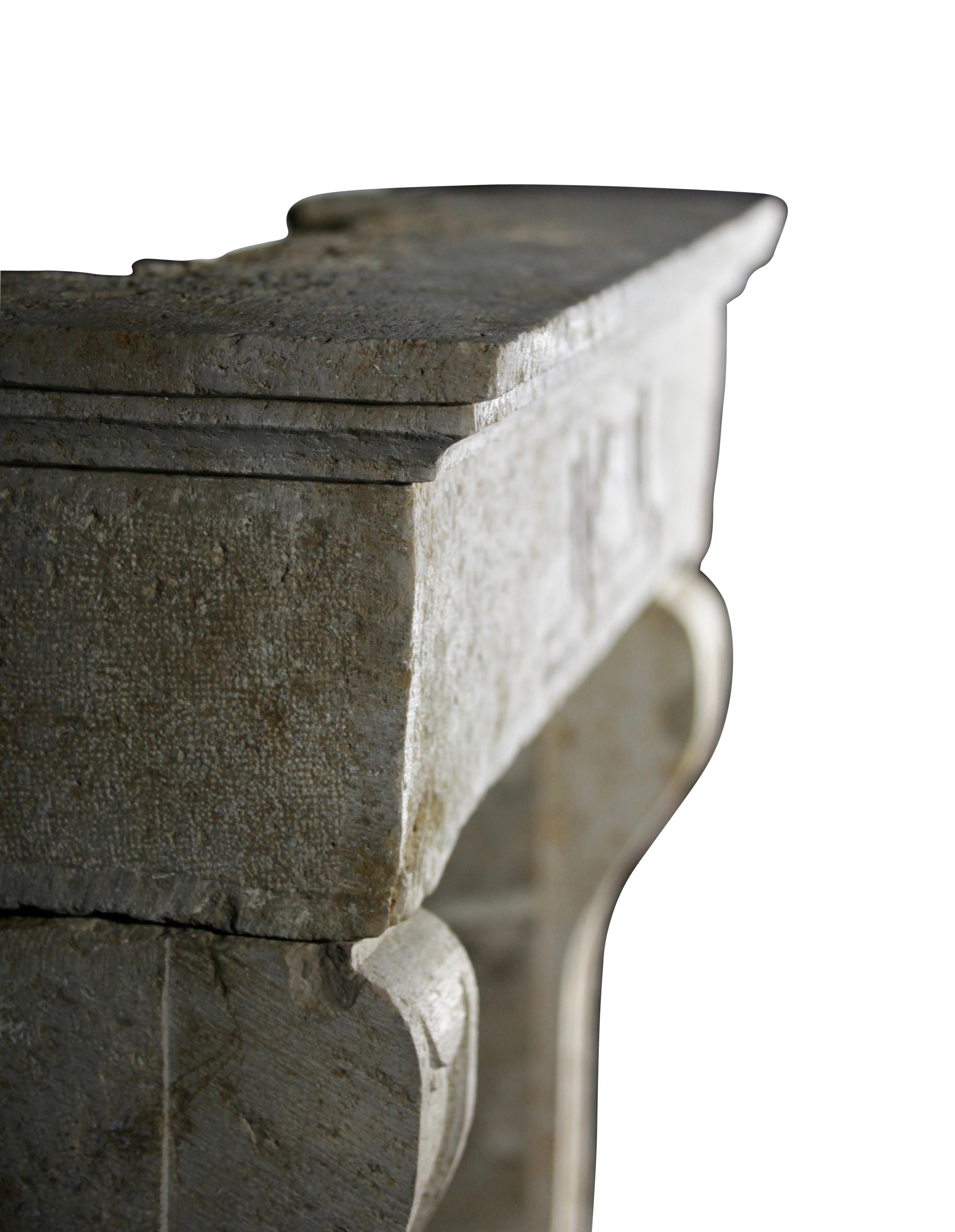 17th Century French Limestone Rustic  Fireplace Mantle With Wild Boar Detail For Sale 8