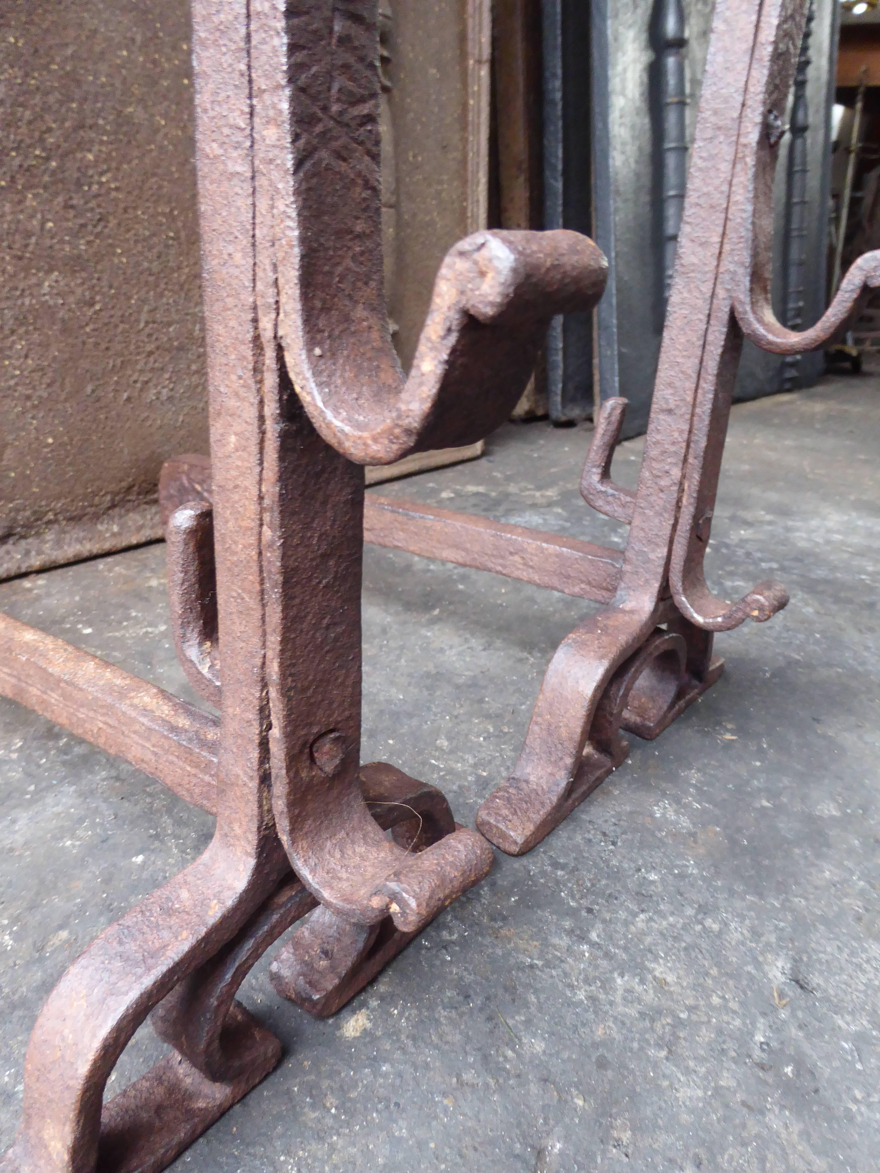 17th Century French Louis XIII Andirons or Firedogs 5