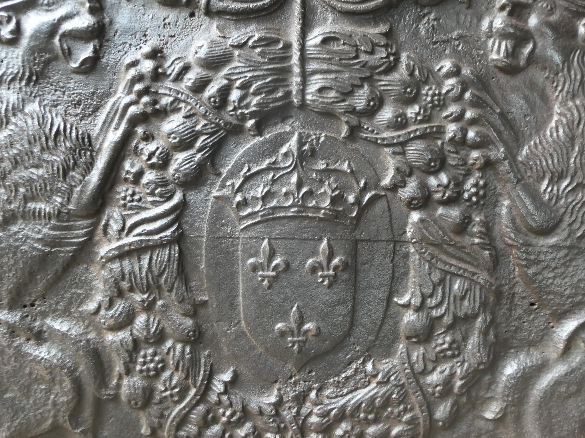 17th Century French Louis XIII Period 'Arms of France' Fireback / Backsplash For Sale 4